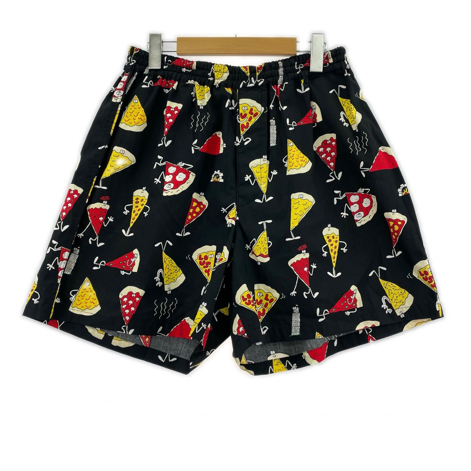ショートパンツ LOUSY LIVIN 24SS 綿ブロードプリント 総柄ショーツ L 黒 L ブラック