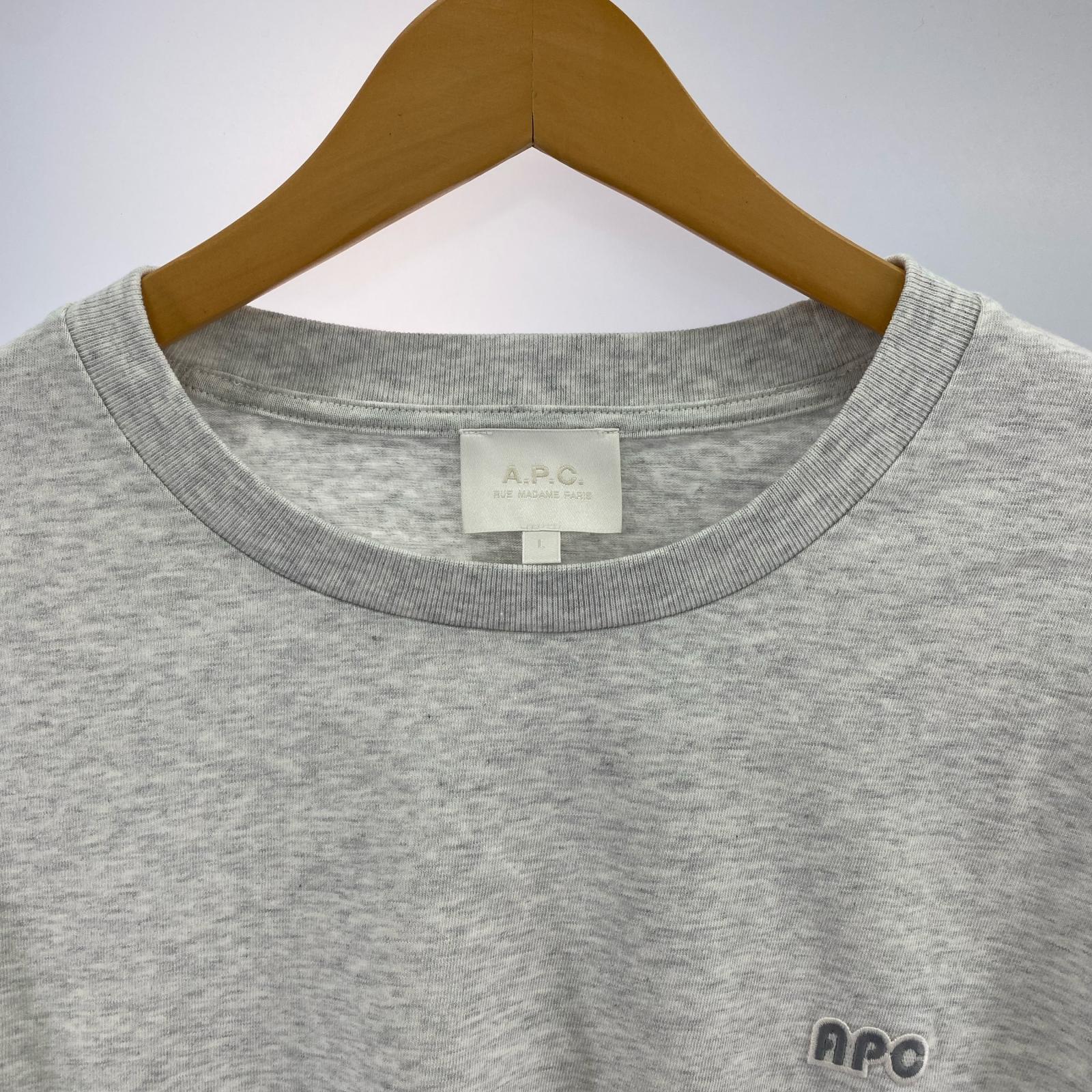 長袖Tシャツ パッチロゴ グレー (L) L グレー