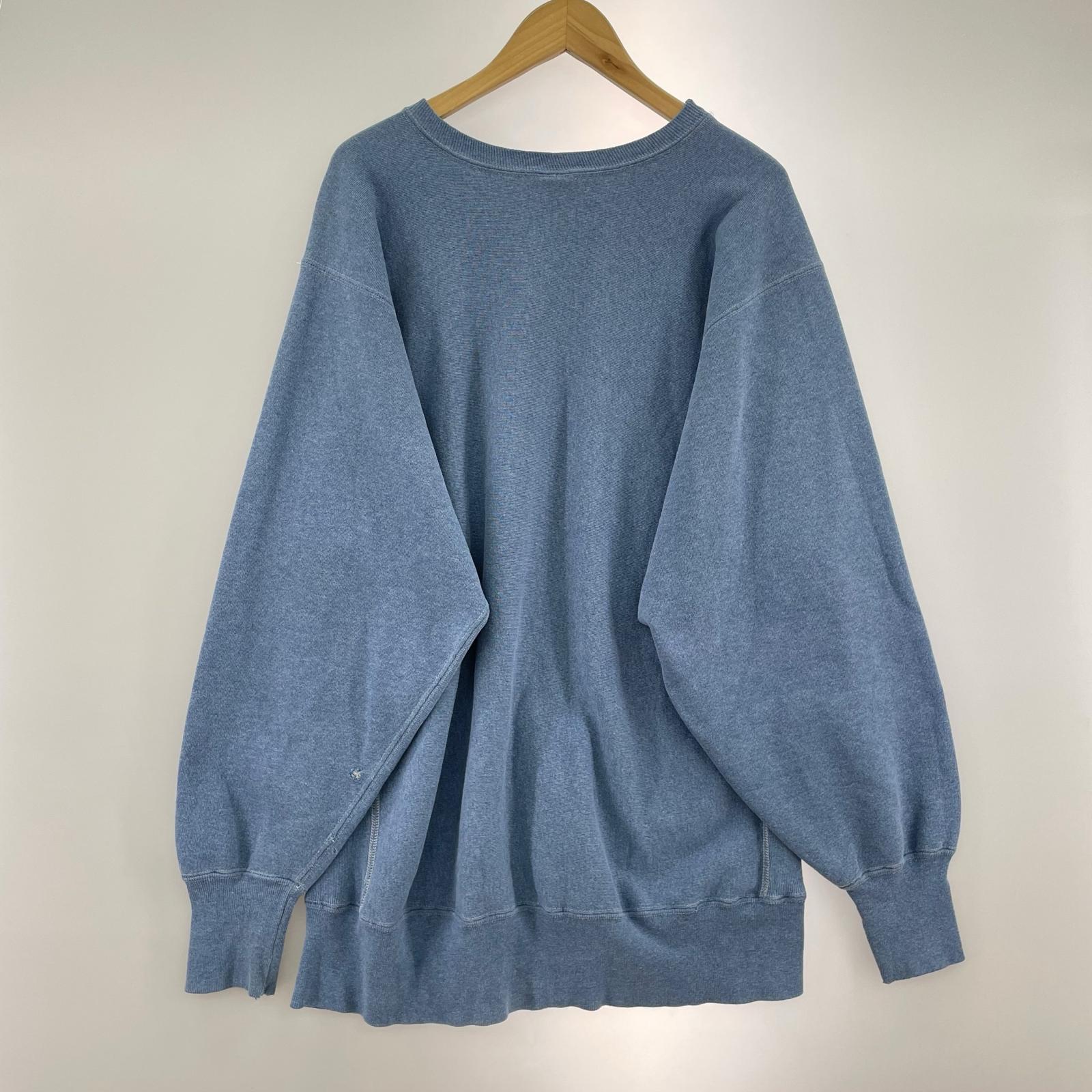 スウェット 90s REVERSE WEAVE U.S.A. 初期刺繍タグ 目付き ブルー