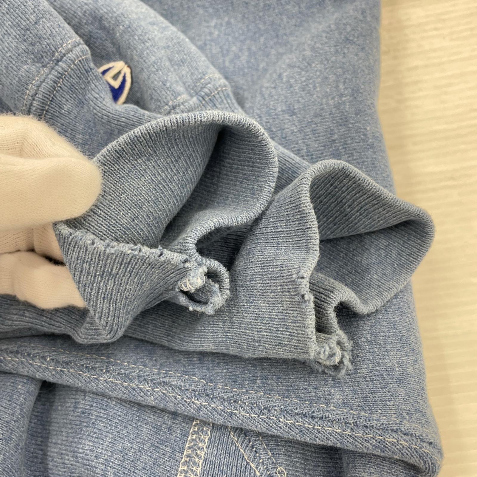 スウェット 90s REVERSE WEAVE U.S.A. 初期刺繍タグ 目付き ブルー