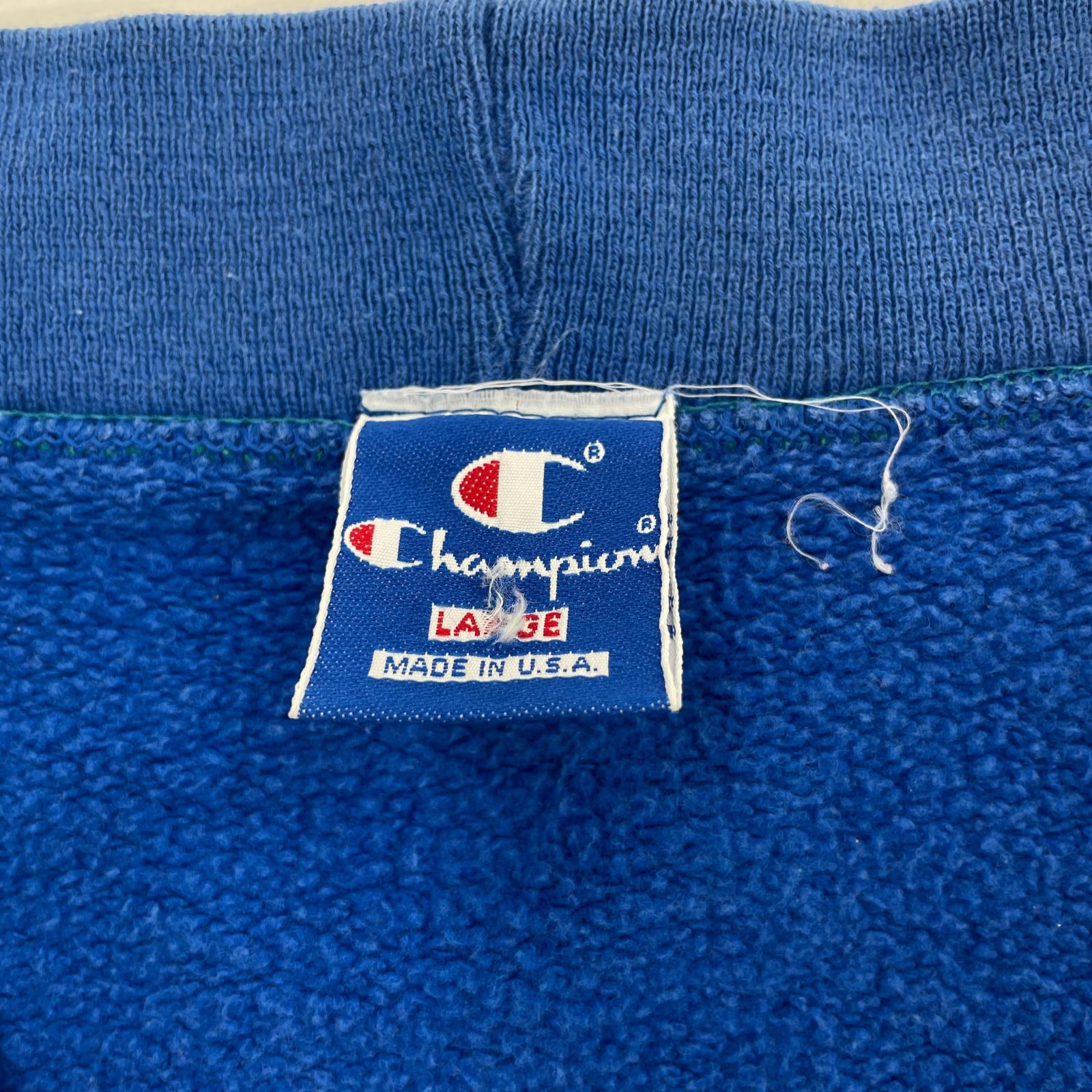 カーディガン 90s Sweat cardigan 青タグ ラインリブ 刻印ボタン L ブルー