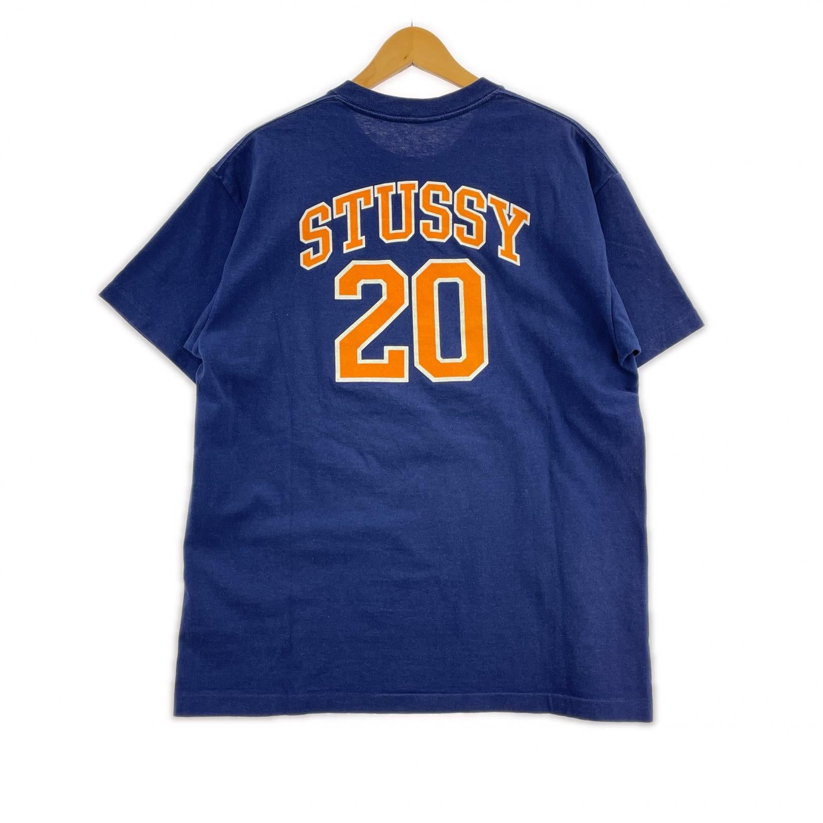 半袖Tシャツ 00s USA製 紺タグ SYロゴ Tシャツ (L) ネイビー×オレンジ L