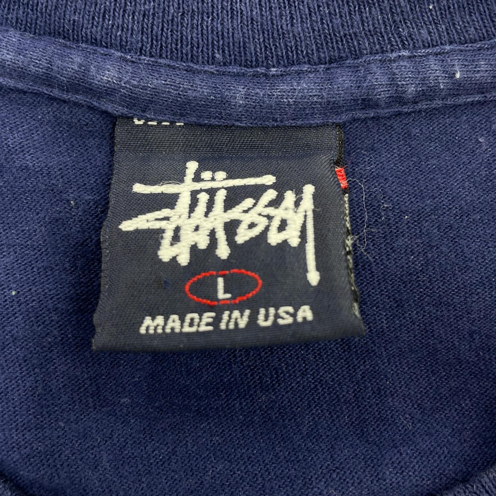 半袖Tシャツ 00s USA製 紺タグ SYロゴ Tシャツ (L) ネイビー×オレンジ L