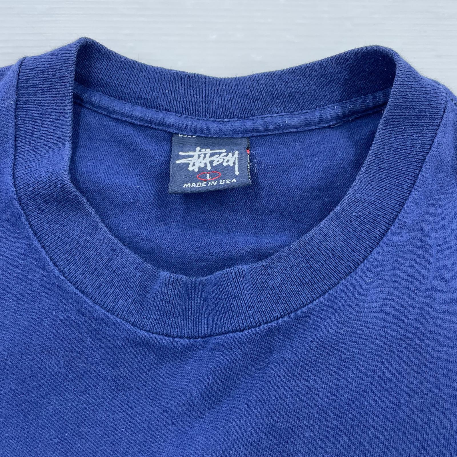 半袖Tシャツ 00s USA製 紺タグ SYロゴ Tシャツ (L) ネイビー×オレンジ L