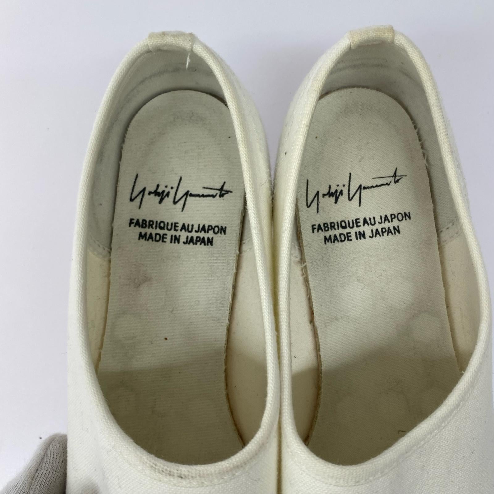 シューズ YOHJI YAMAMOTO ホワイトキャンバススリッポン 23cm 23cm (US5 UK4 1/2 EU36) ホワイト