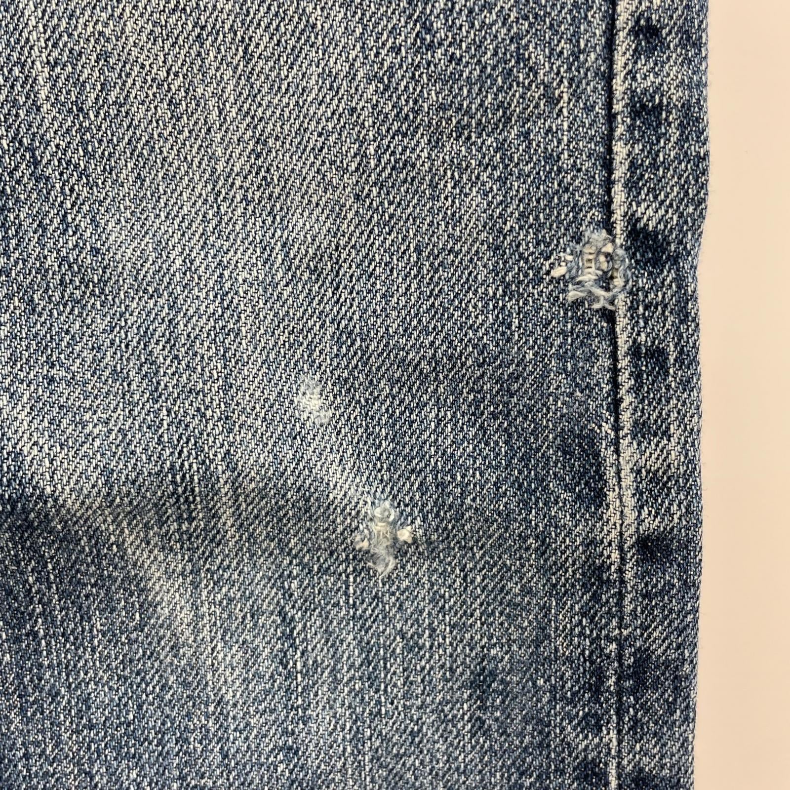 デニムパンツ 2連うさぎ 刺繍 28 ネイビー