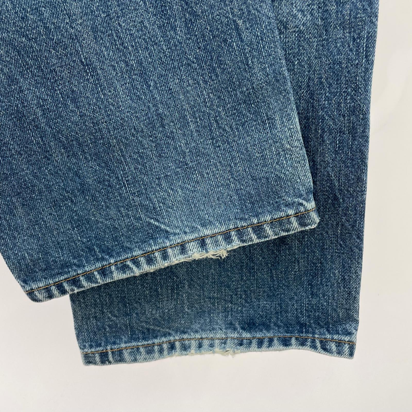 デニムパンツ 2連うさぎ 刺繍 28 ネイビー