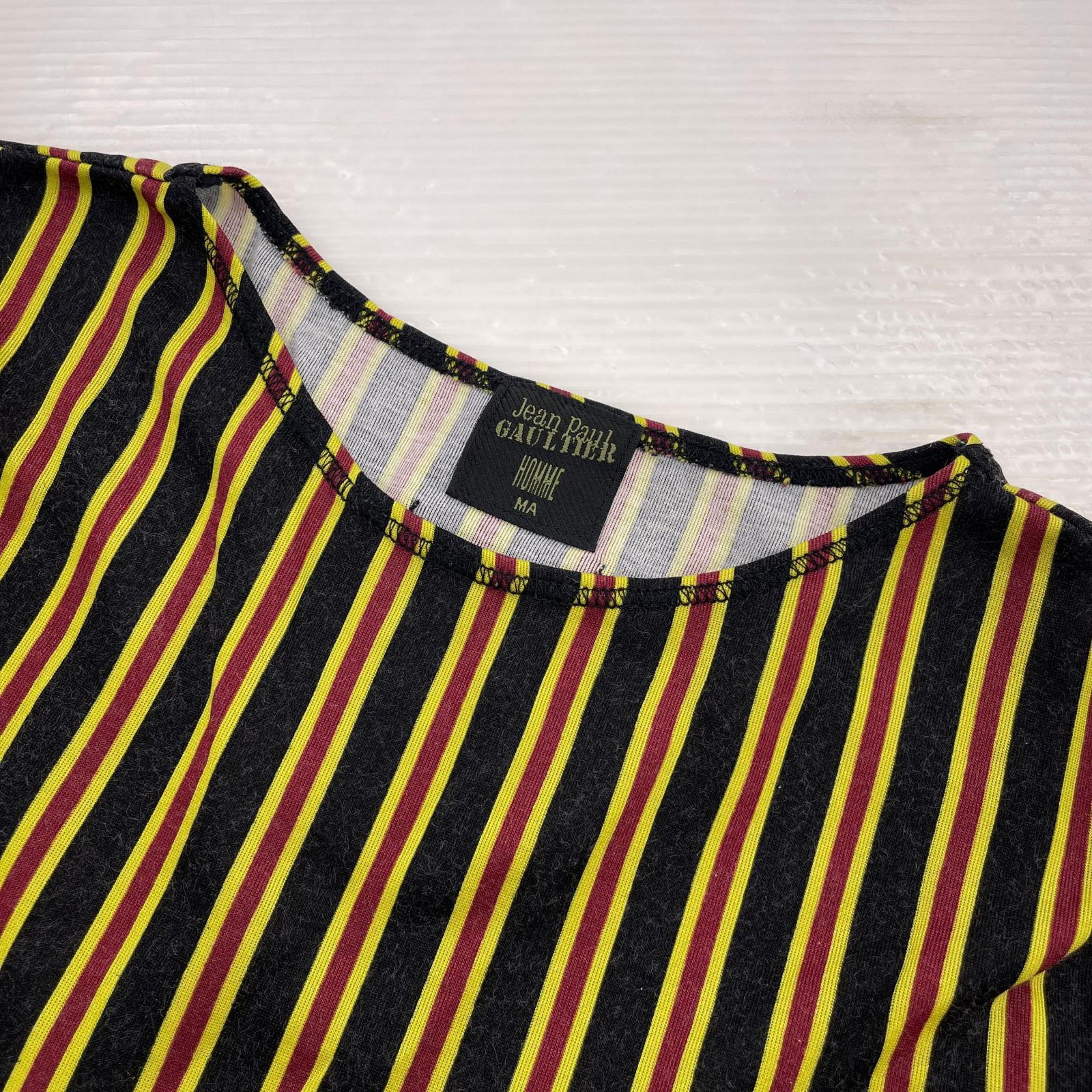 半袖Tシャツ JEAN PAUL GAULTIER HOMME ストライプ カットソー 黄