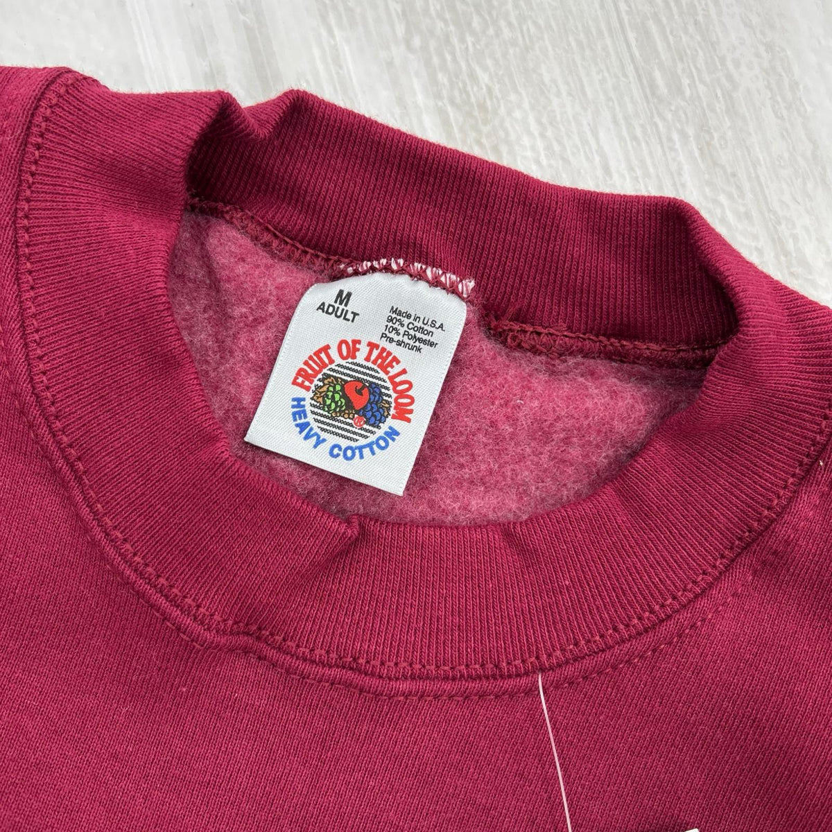 スウェット 90s USA製 FRUIT OF THE LOOM バーガンディー M