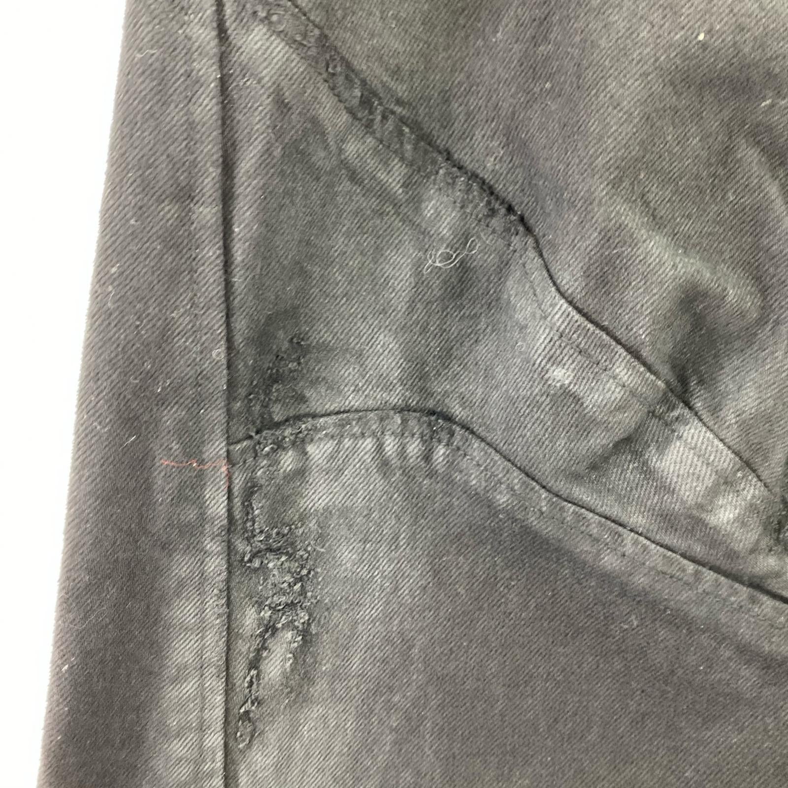 デニムパンツ High Waist Wide Distressed Denim Pants ブラック