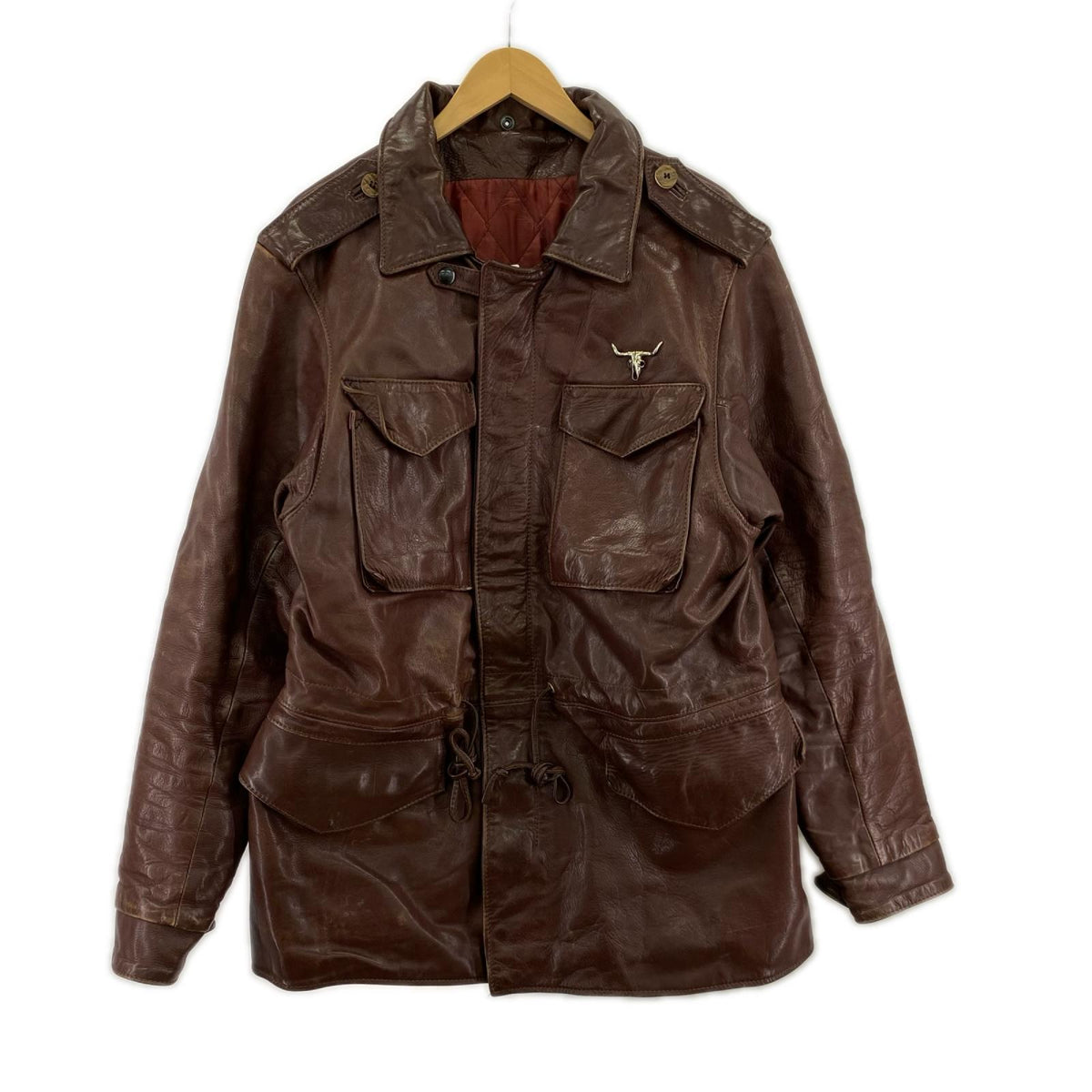 レザージャケット 70s M-65型 レザー 茶 (42) 42 ブラウン