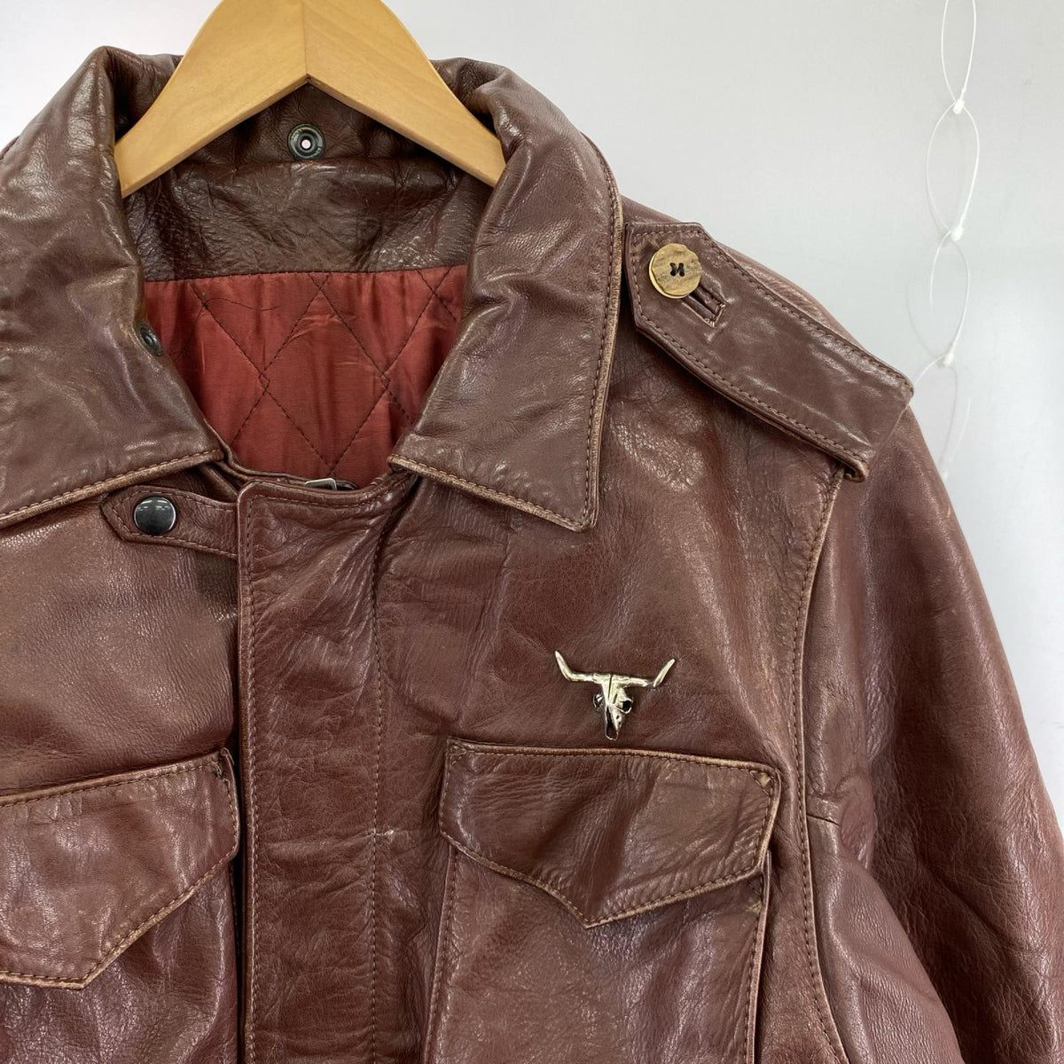 レザージャケット 70s M-65型 レザー 茶 (42) 42 ブラウン