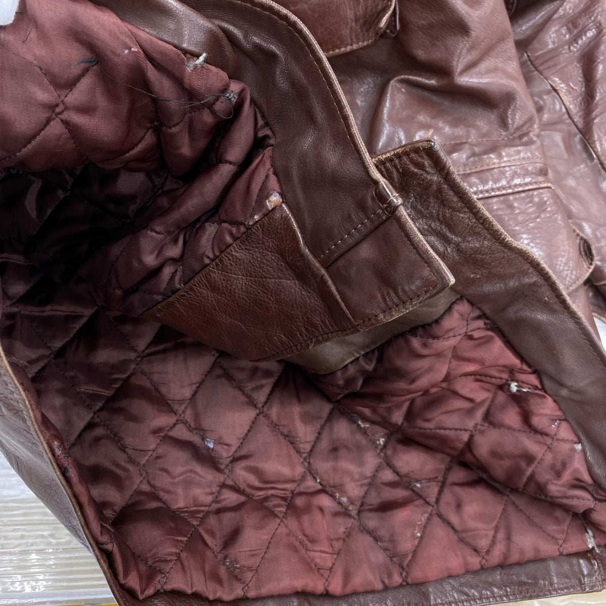 レザージャケット 70s M-65型 レザー 茶 (42) 42 ブラウン