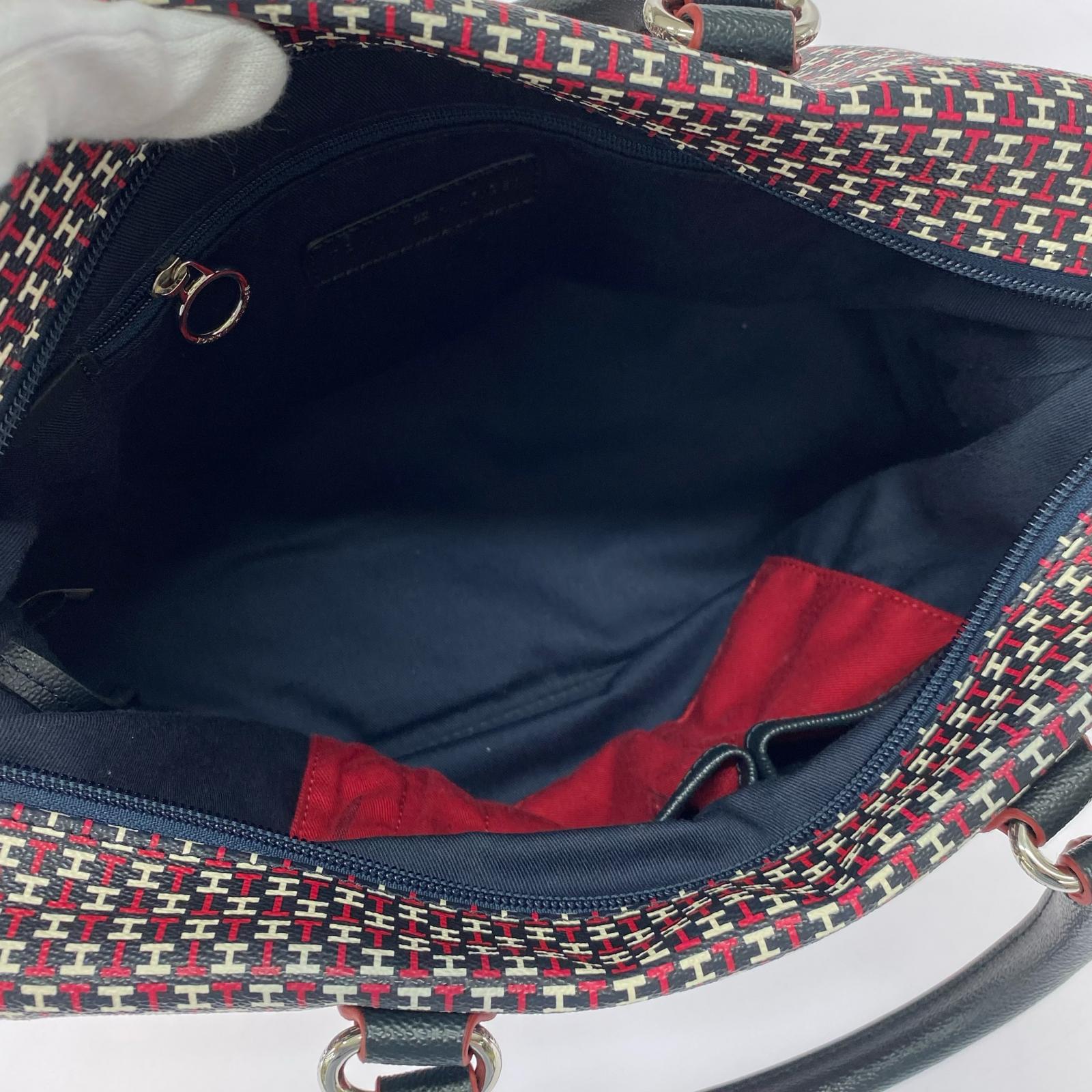 ショルダーバッグ TOMMY HILFIGER 総柄2WAYバッグ ブラック