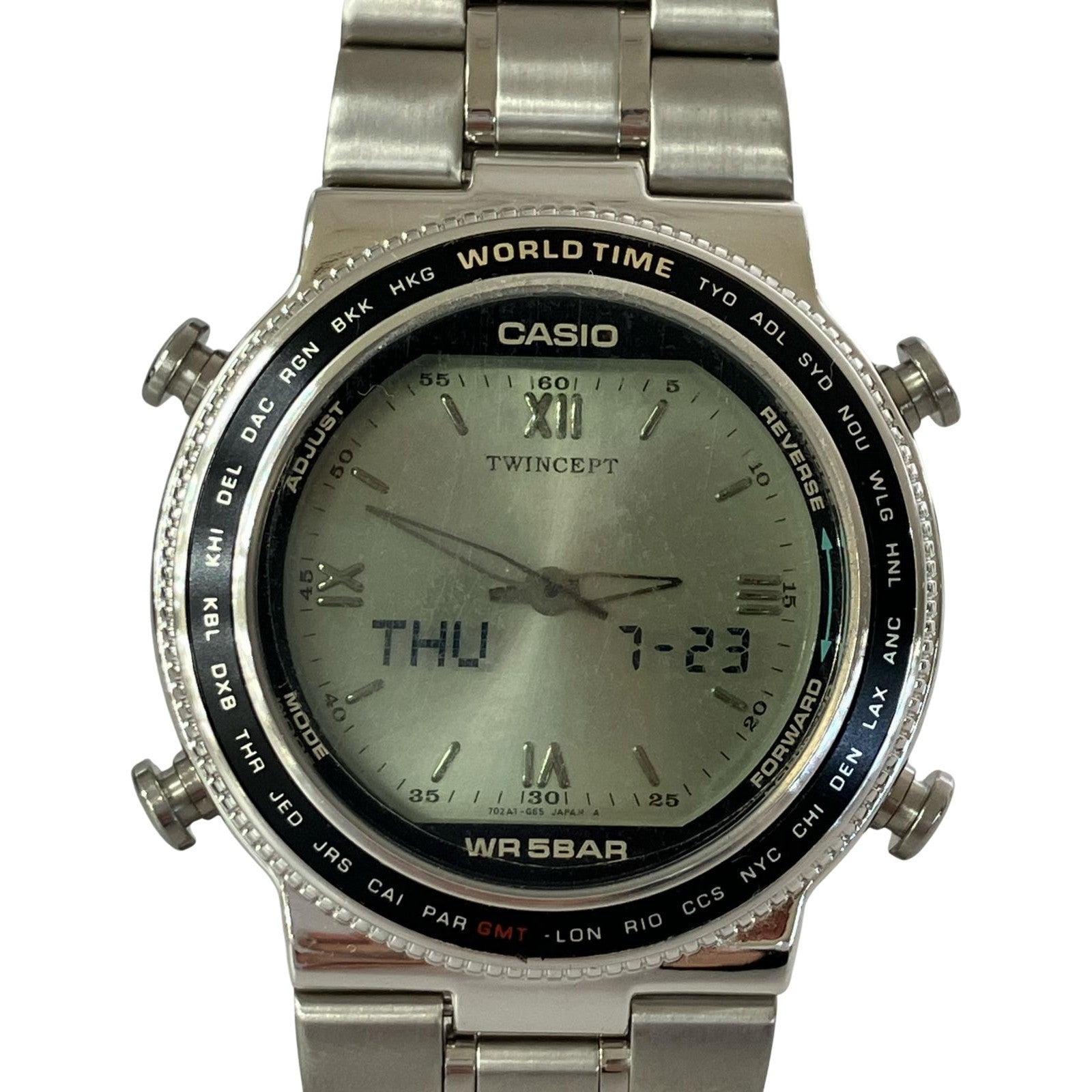 腕時計 CASIO TWINCEPT 腕時計 ABX-610 シルバー シルバー