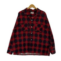 長袖シャツ DAN RIVER オープンカラー プリントネルシャツ XL 赤
