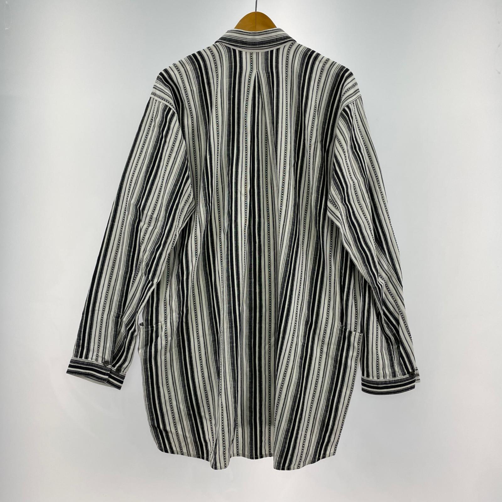 長袖シャツ JAN-JAN VAN ESSCHE SHIRT#92 ストライプシャツ S ブラック