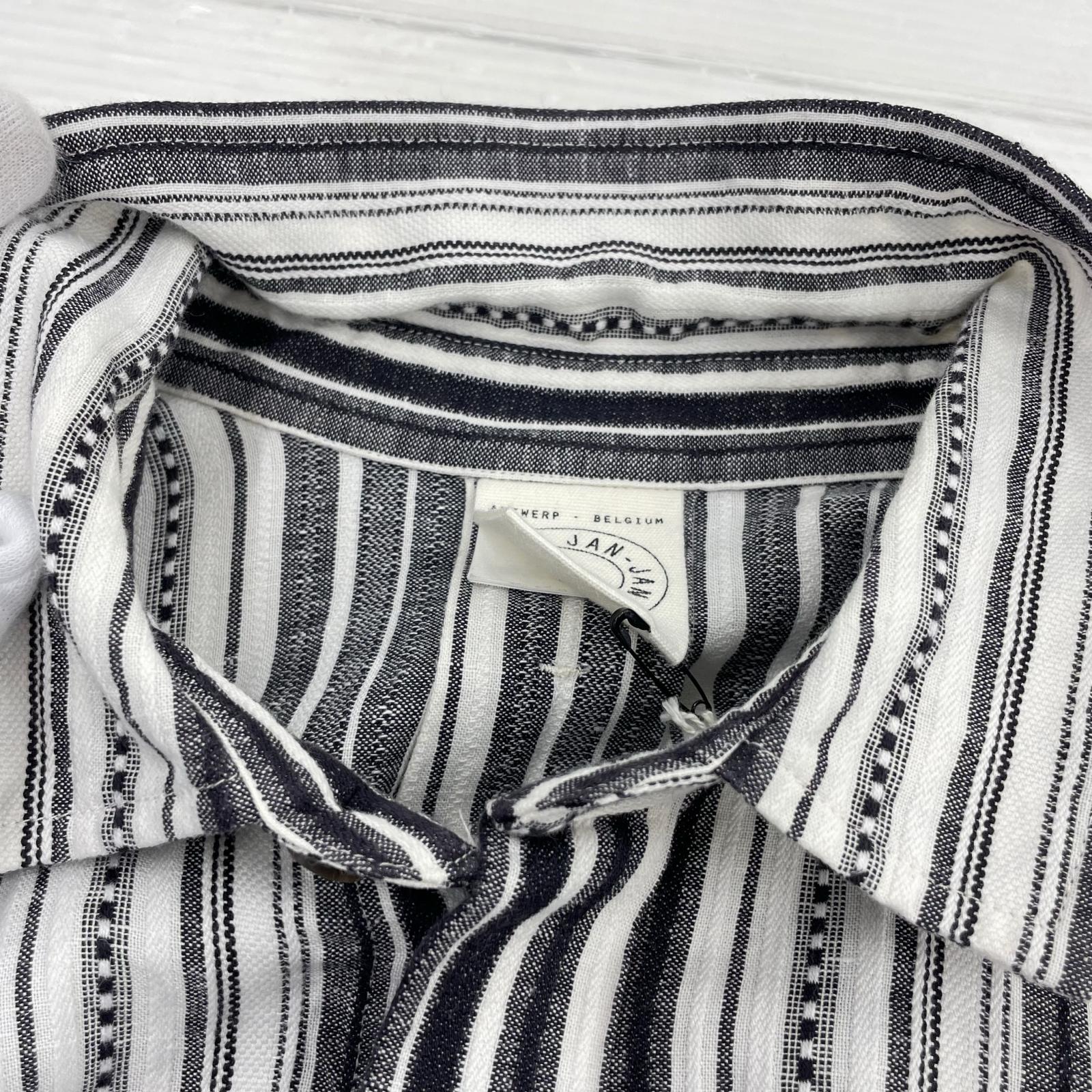 長袖シャツ JAN-JAN VAN ESSCHE SHIRT#92 ストライプシャツ S ブラック
