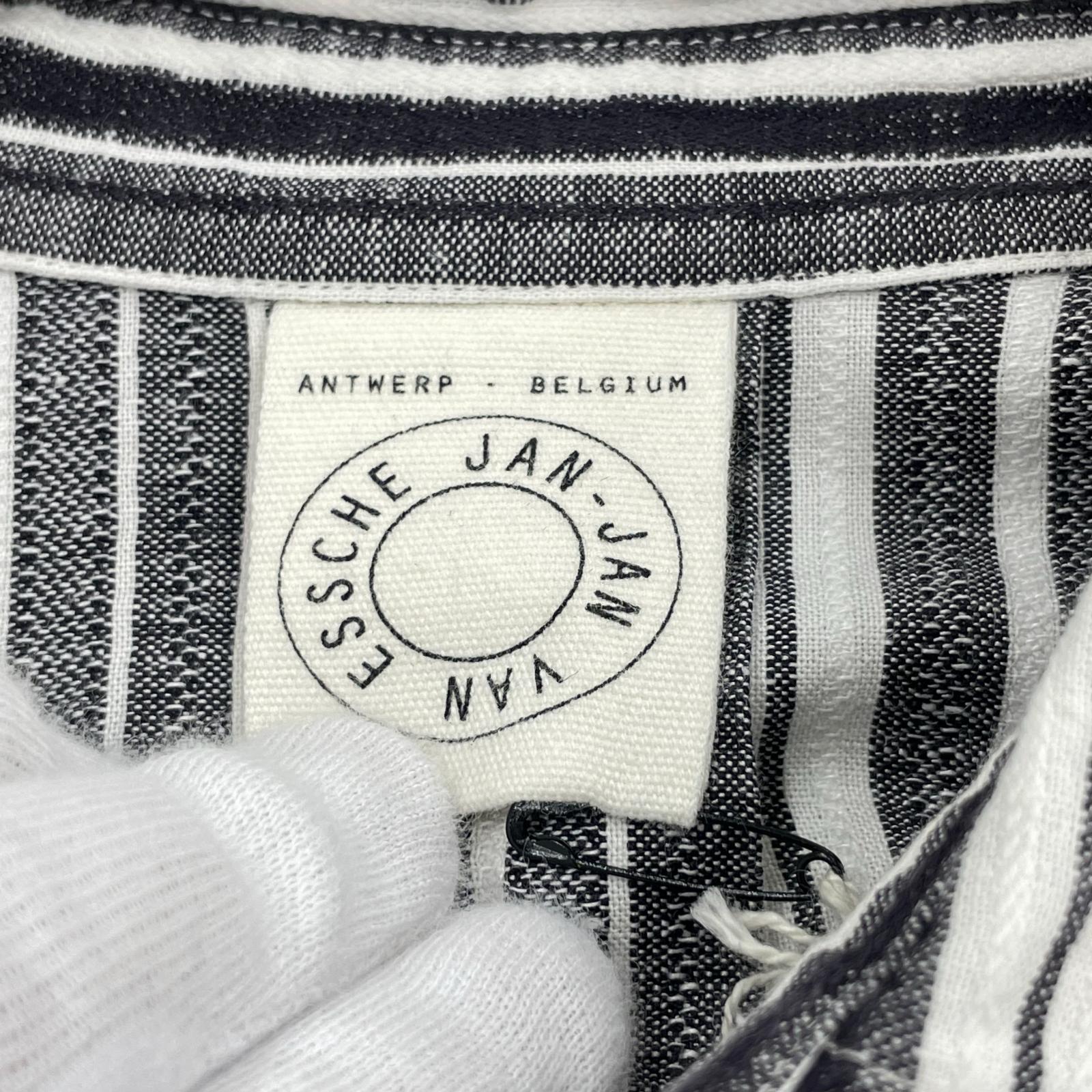 長袖シャツ JAN-JAN VAN ESSCHE SHIRT#92 ストライプシャツ S ブラック