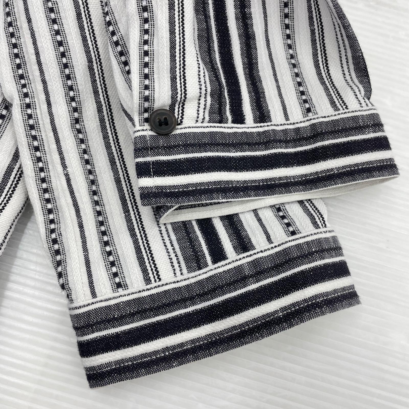 長袖シャツ JAN-JAN VAN ESSCHE SHIRT#92 ストライプシャツ S ブラック