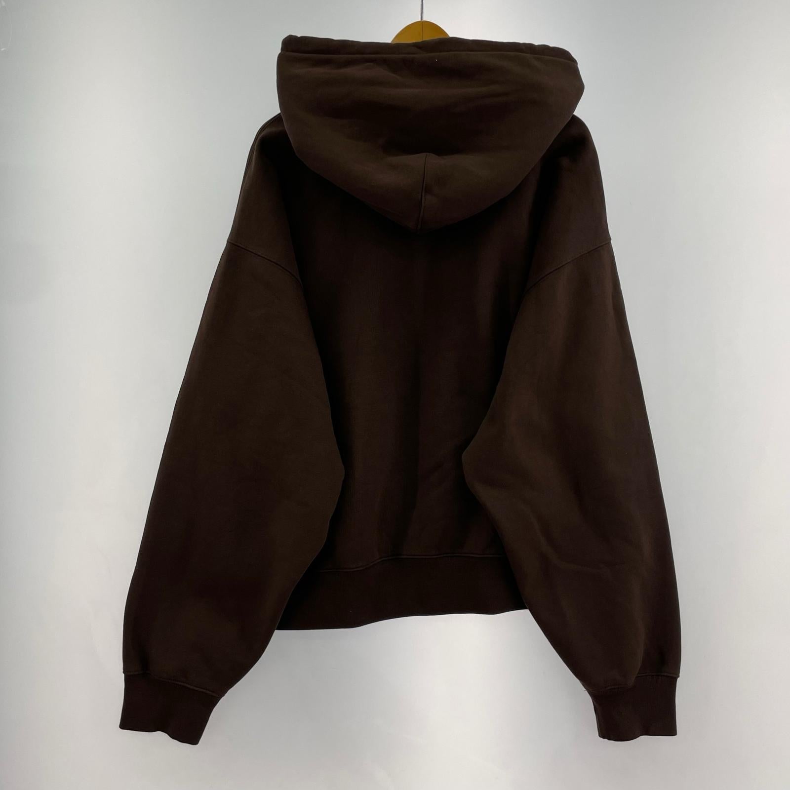 パーカー ×Stussy Stone Washed Fleece Zip Hoodie M ブラウン