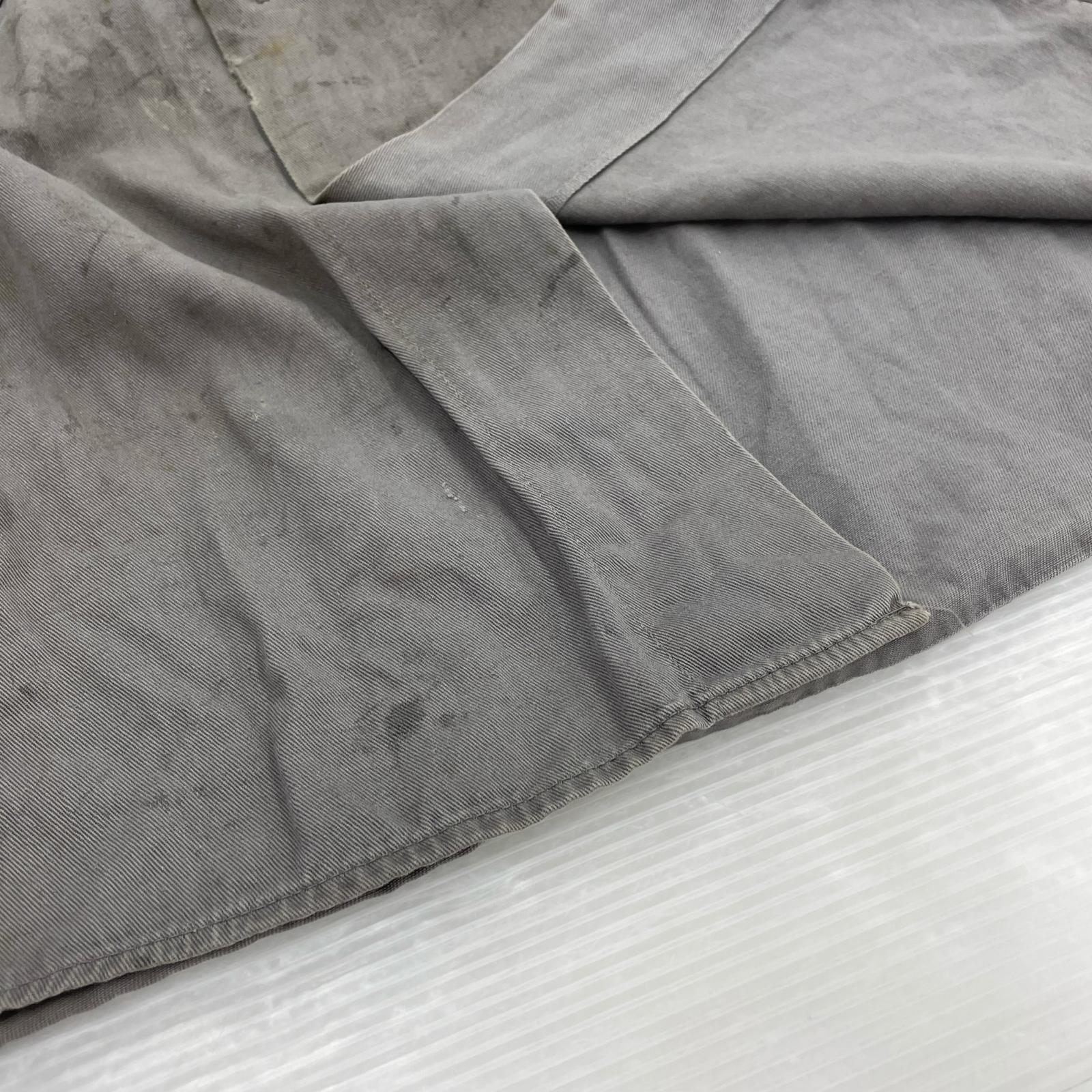 長袖シャツ 50s UNION MADE チェーンステッチ ワークシャツ S グレー
