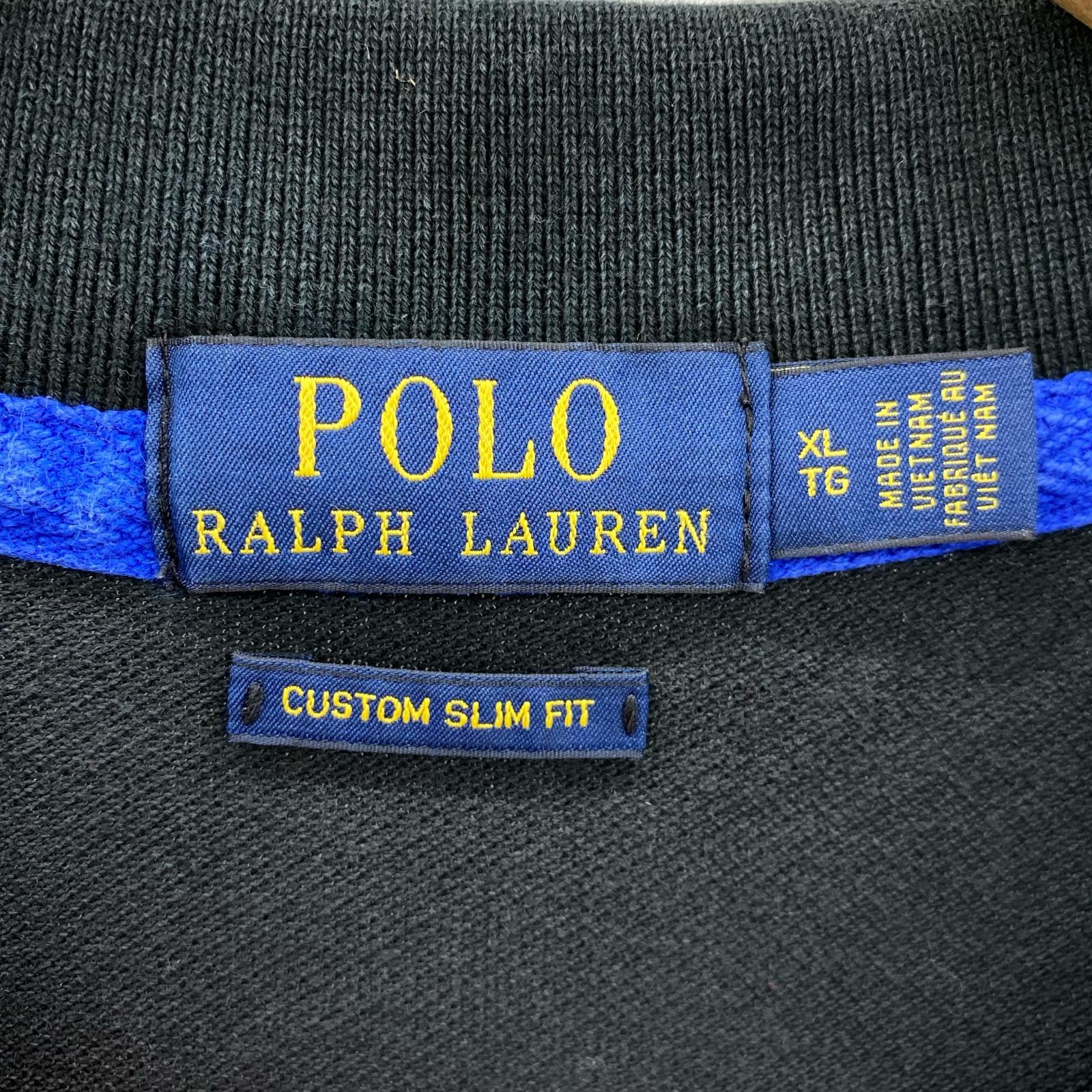 ポロシャツ cotton polo shirt XL BLK ブラック