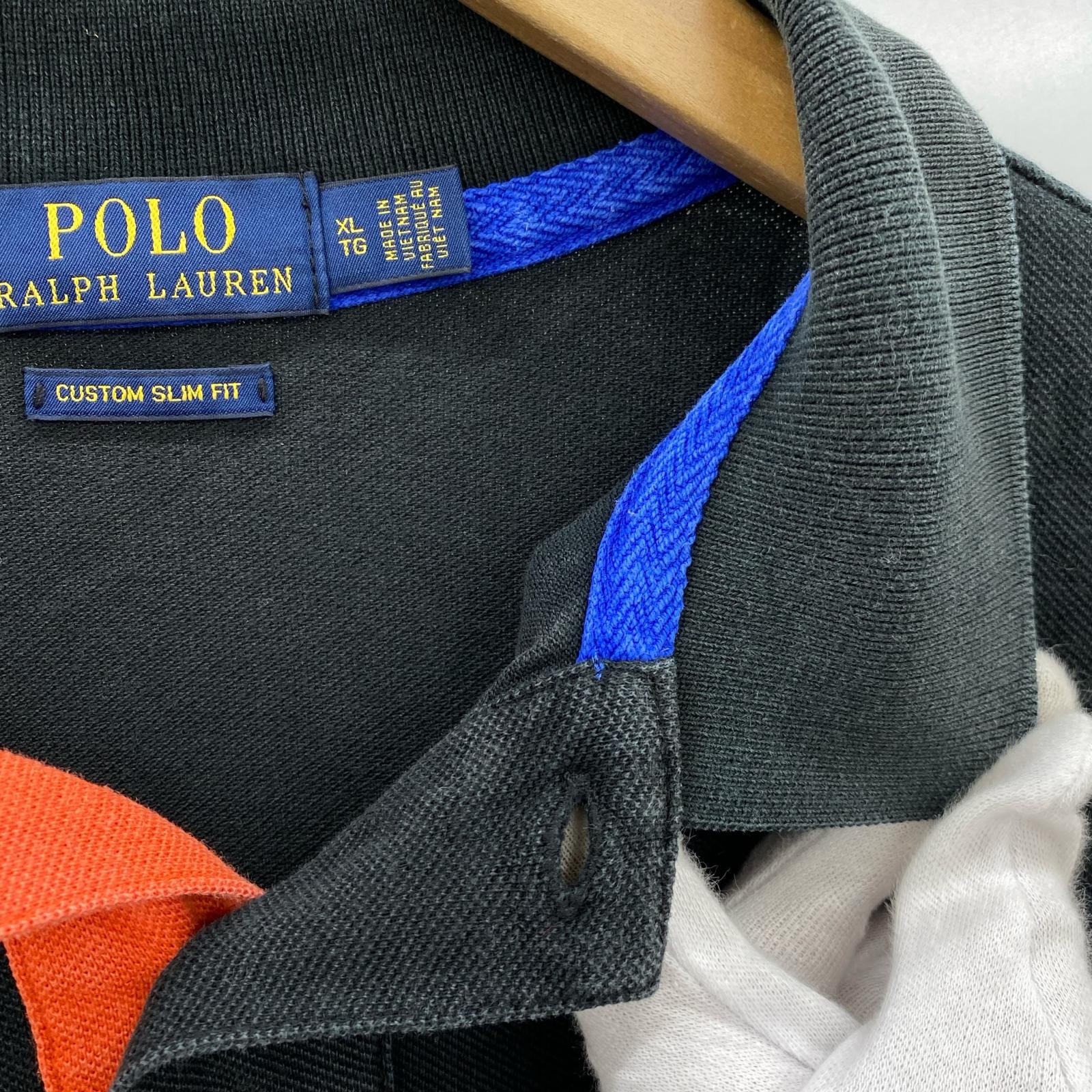 ポロシャツ cotton polo shirt XL BLK ブラック