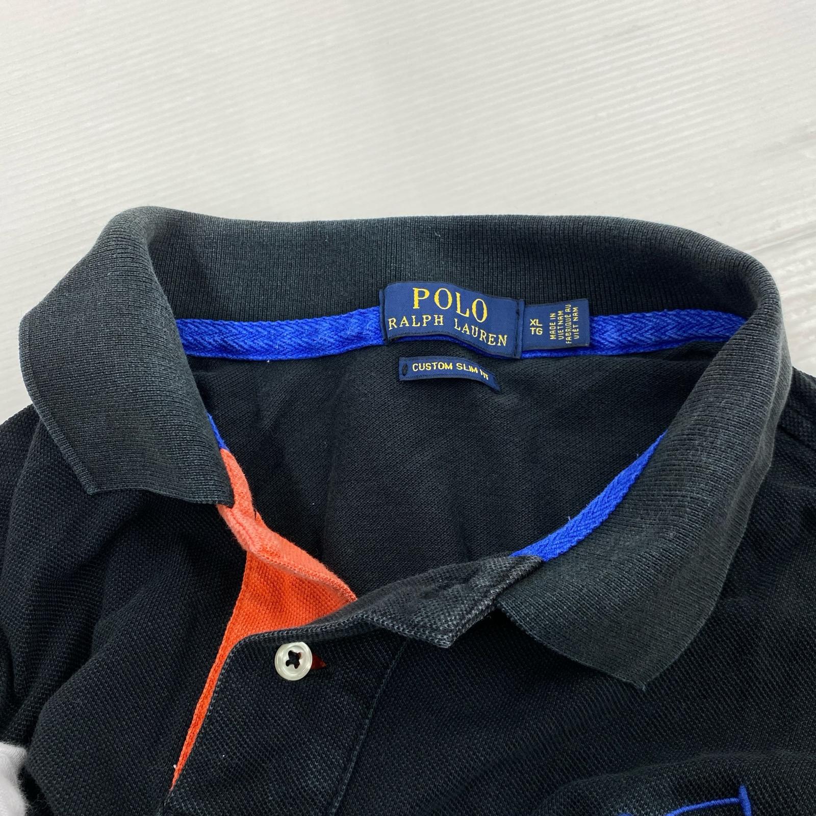 ポロシャツ cotton polo shirt XL BLK ブラック
