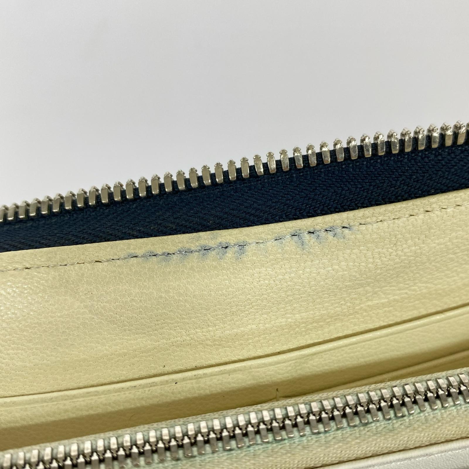 長財布 DOUBLE LONG WALLET レザー 紺 ネイビー