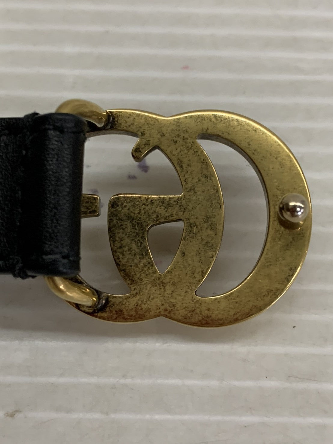 GUCCI ダブルG スリムベルト ブラック