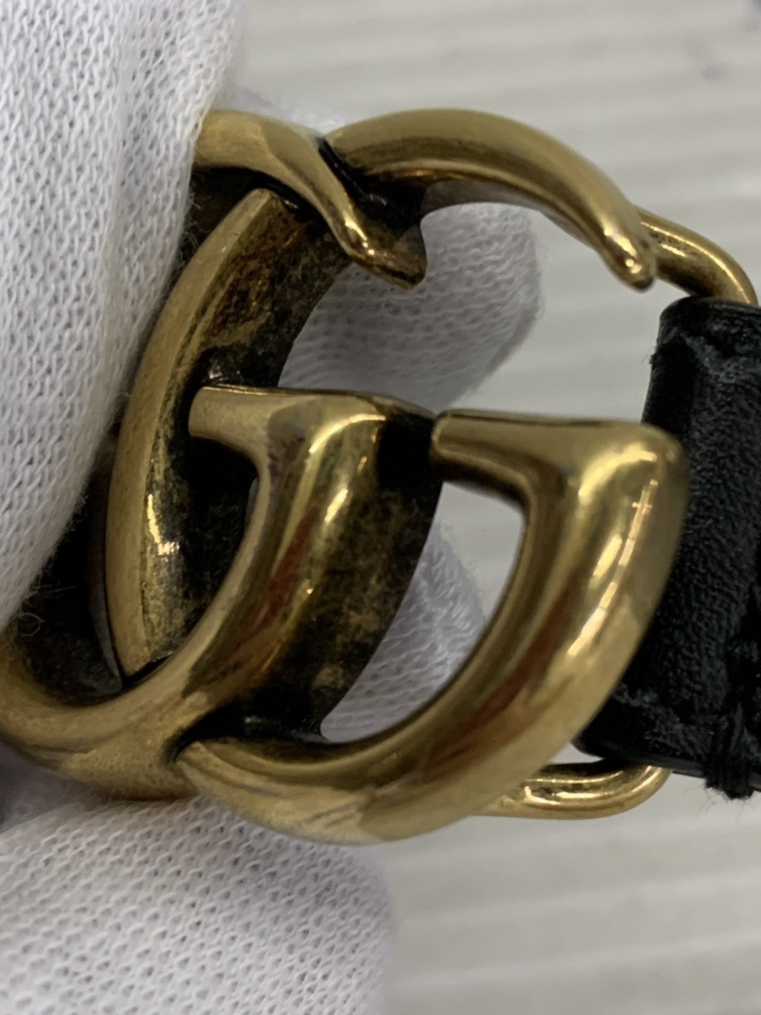 GUCCI ダブルG スリムベルト ブラック