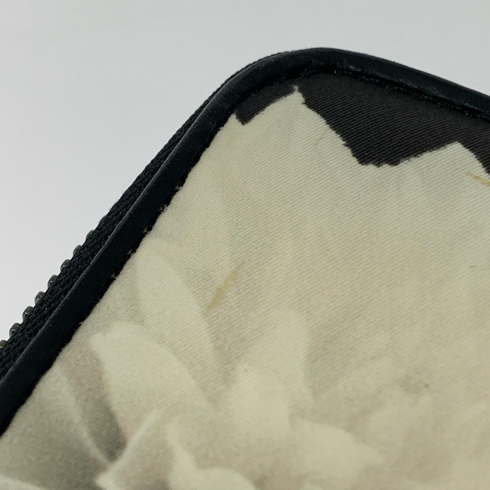 長財布 Discord Yohji Yamamoto フラワープリント レザー ラウンドジップロングウォレット ブラック ブラック