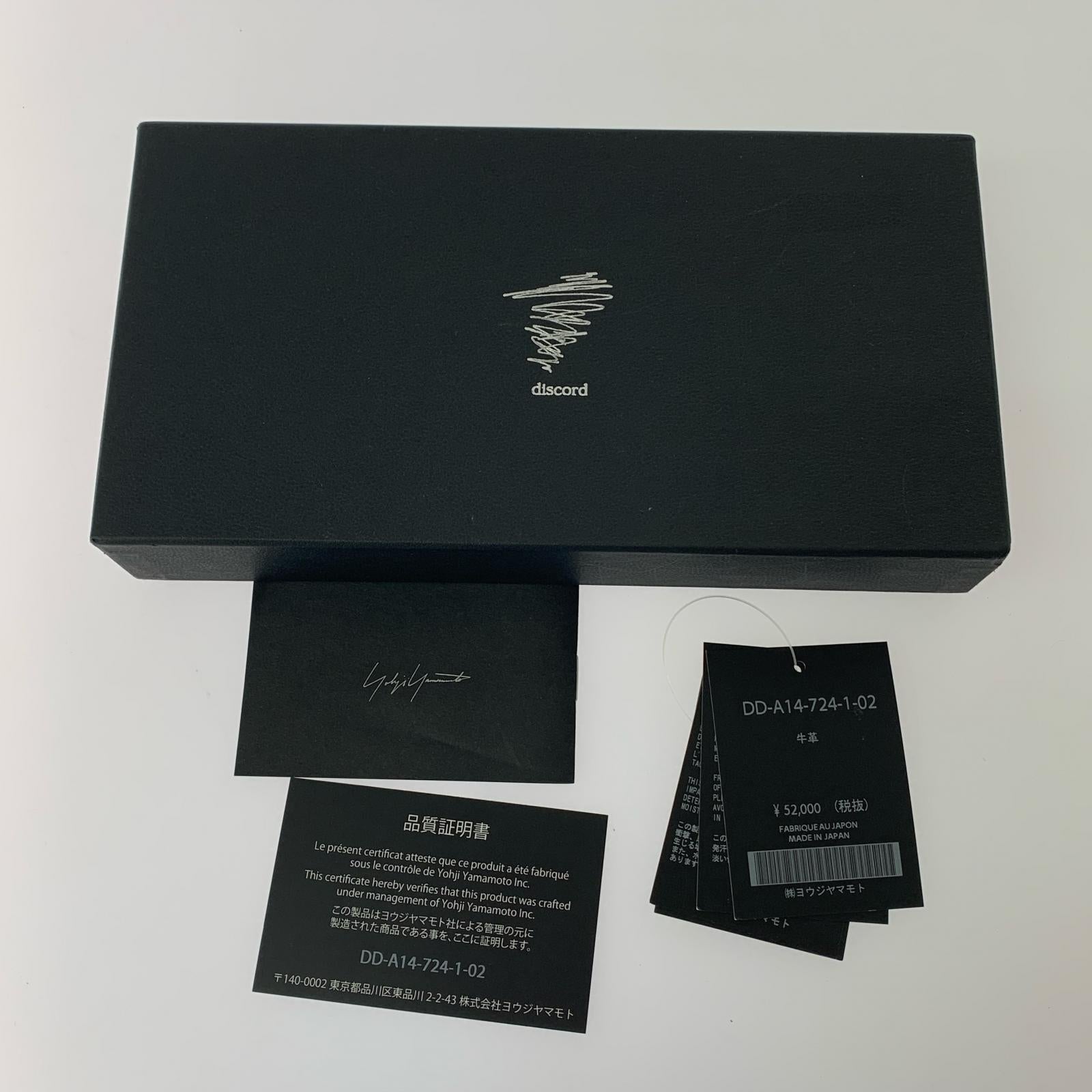 長財布 Discord Yohji Yamamoto フラワープリント レザー ラウンドジップロングウォレット ブラック ブラック