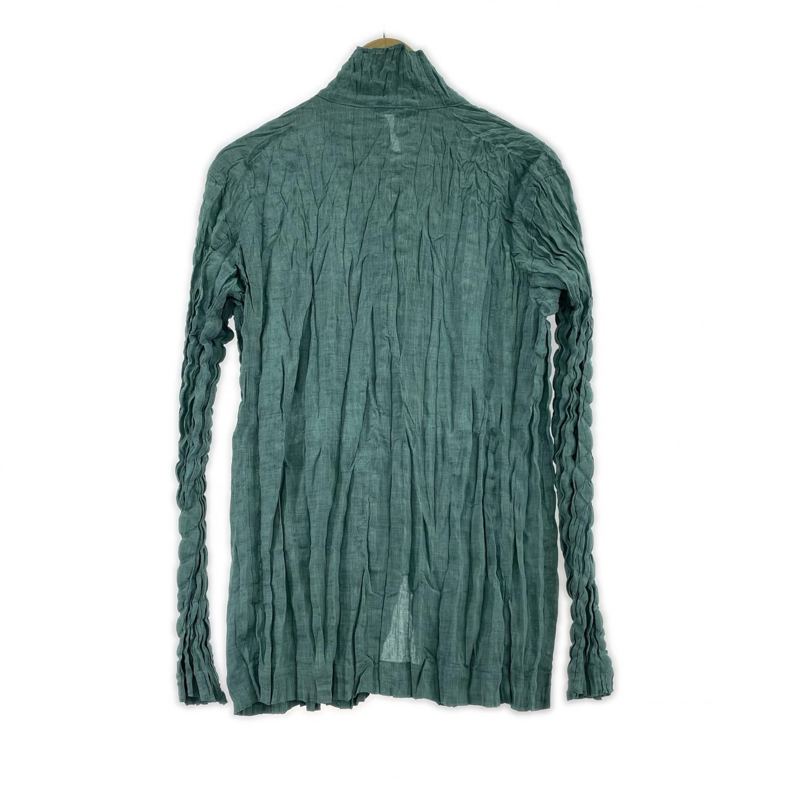 ジャケット ISSEY MIYAKE シワ加工プリーツシャツジャケット 2 グリーン グリーン