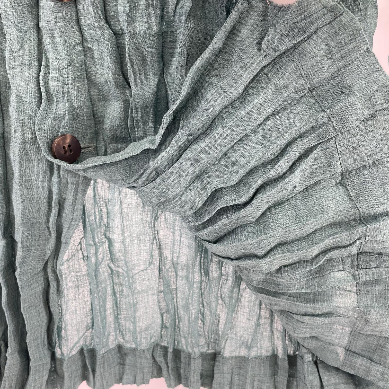 ジャケット ISSEY MIYAKE シワ加工プリーツシャツジャケット 2 グリーン グリーン