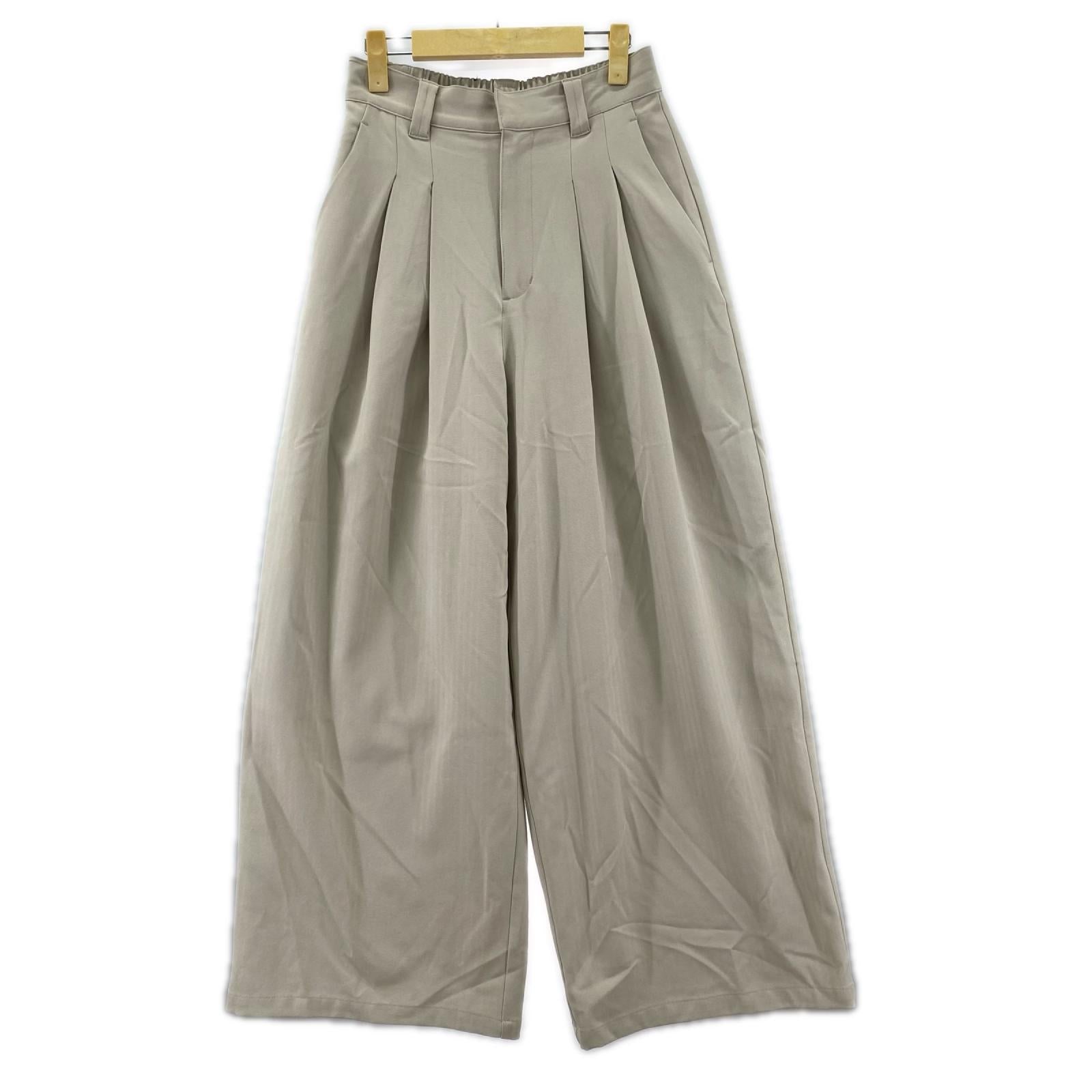 その他ボトムス 2タックワイドスラックス M IVO M ベージュ