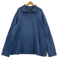 スウェット ハーフジップスウェット 青 XXL
