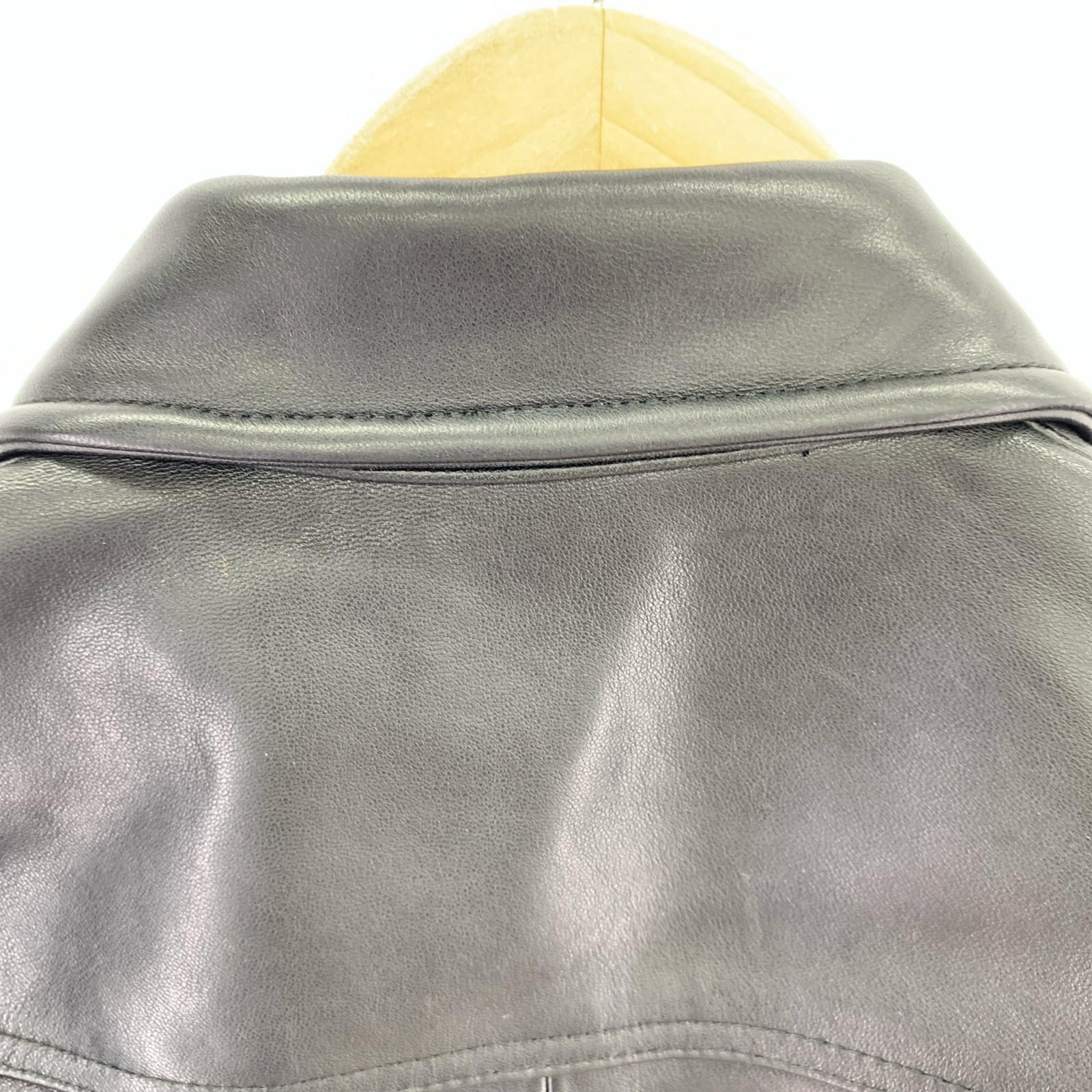 レザージャケット Lee リー 別注 91-B Lamb Leather Jacket-M M ブラック
