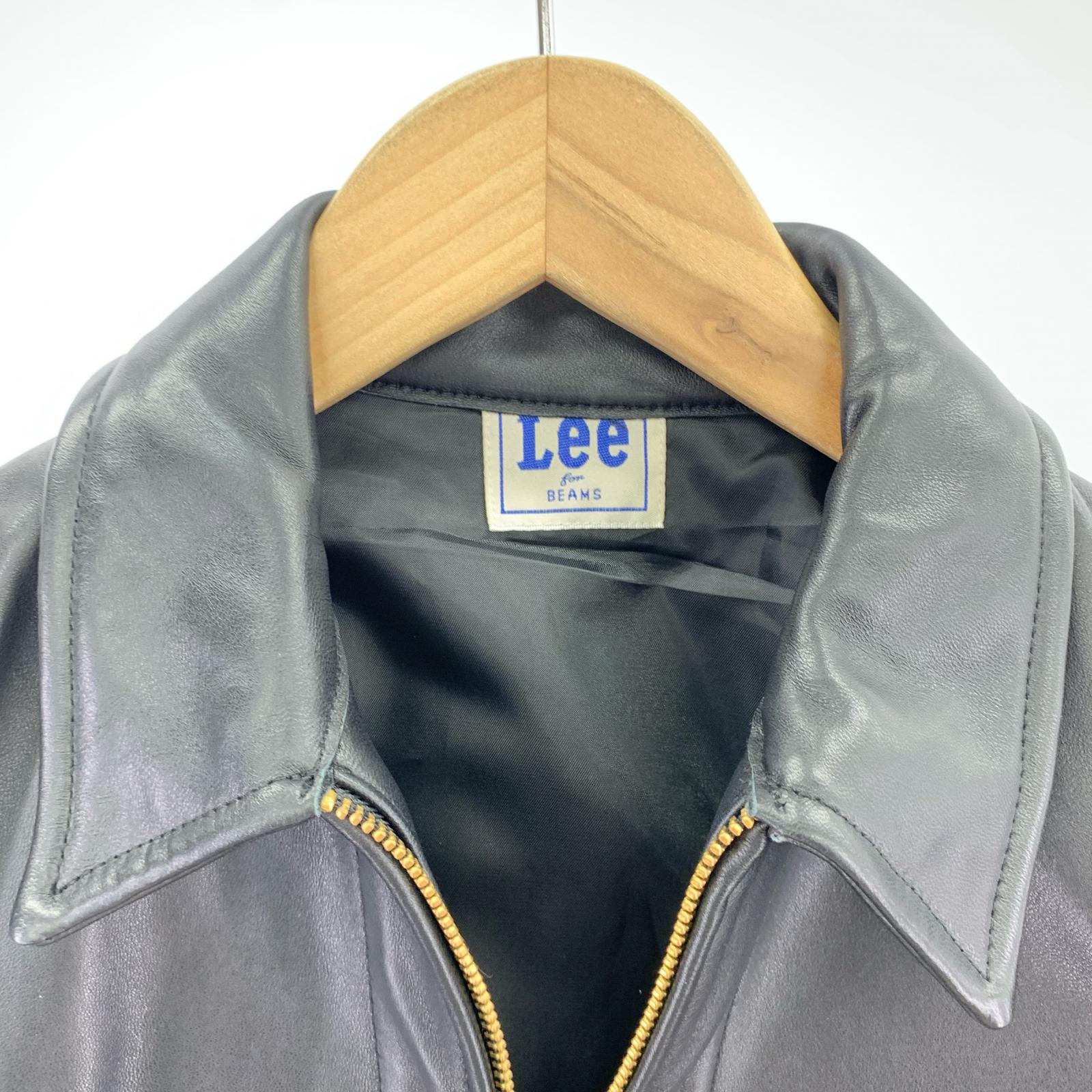 レザージャケット Lee リー 別注 91-B Lamb Leather Jacket-M M ブラック