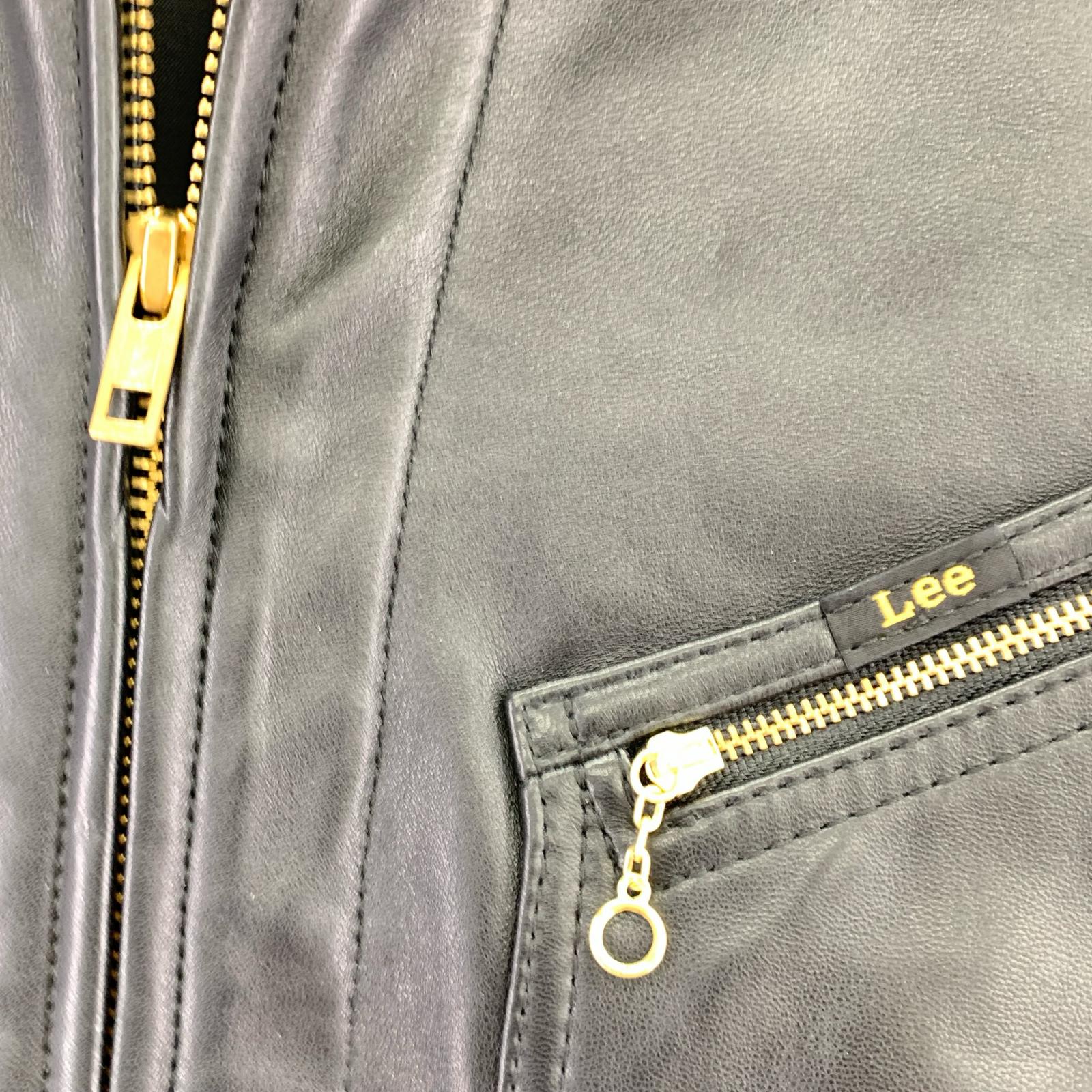 レザージャケット Lee リー 別注 91-B Lamb Leather Jacket-M M ブラック