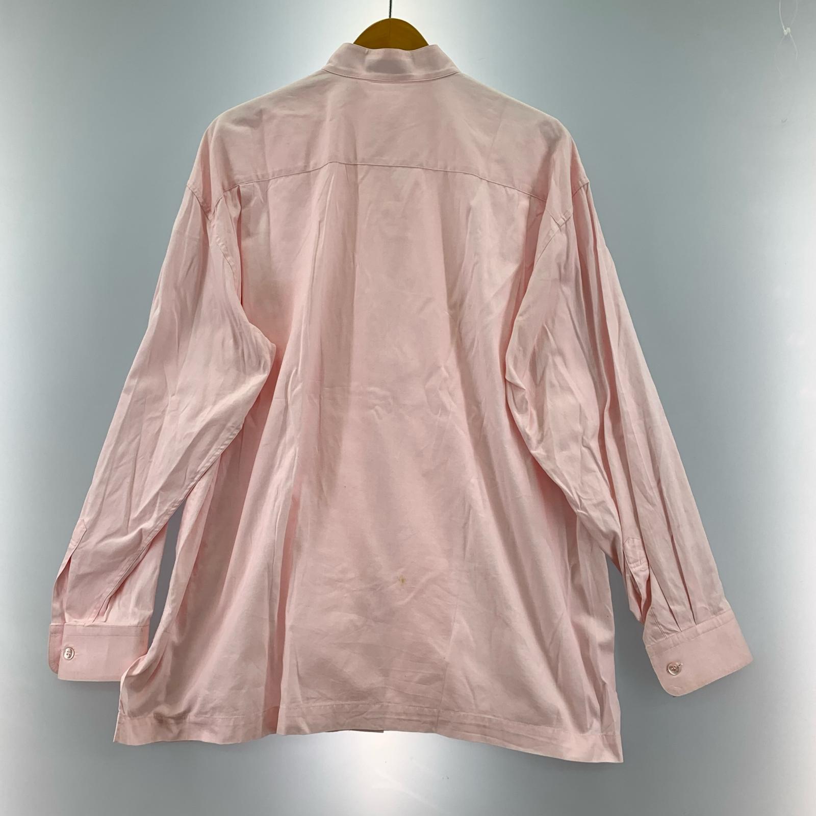 長袖シャツ ISSEY MIYAKE スタンドカラー 比翼 オックスシャツ M ピンク M
