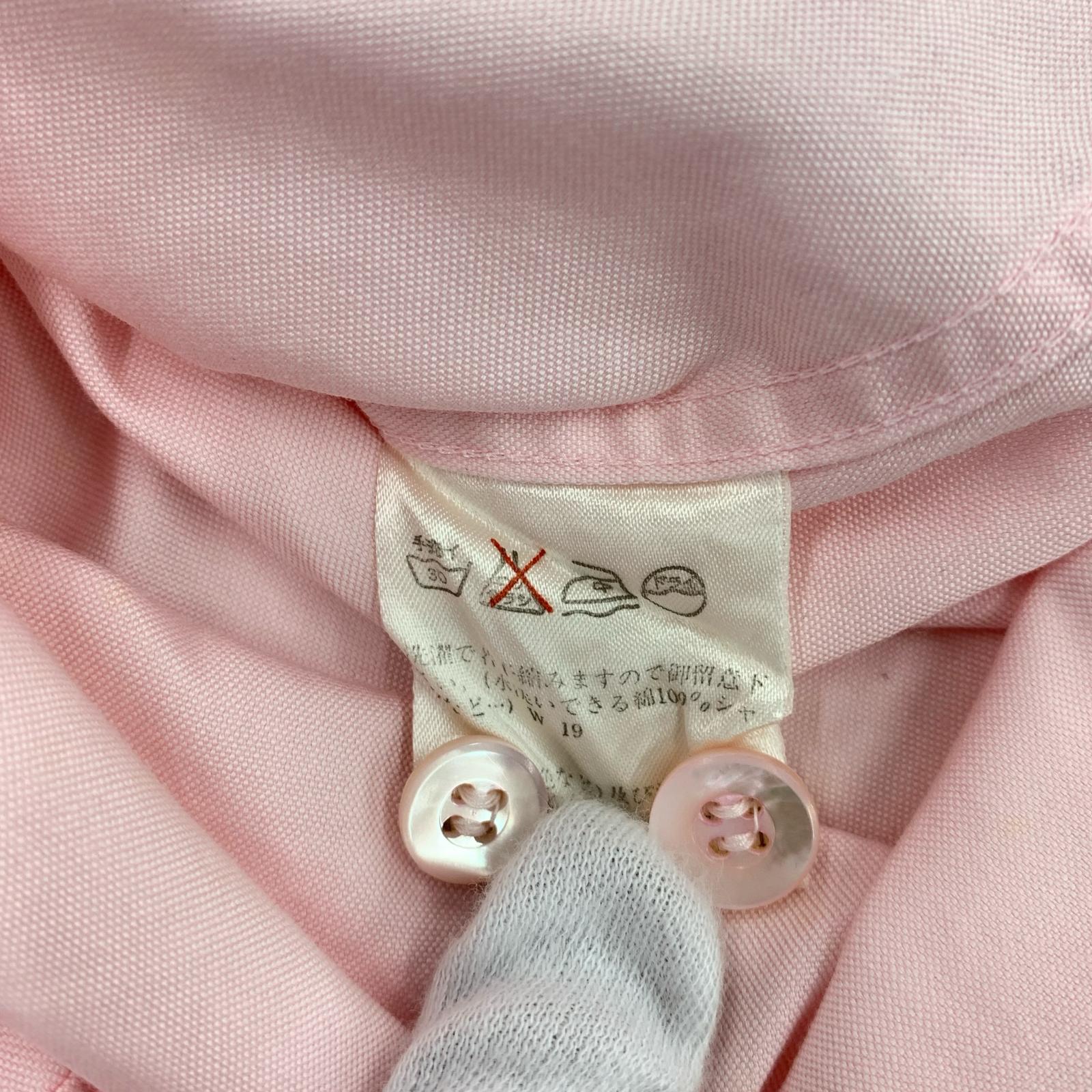 長袖シャツ ISSEY MIYAKE スタンドカラー 比翼 オックスシャツ M ピンク M