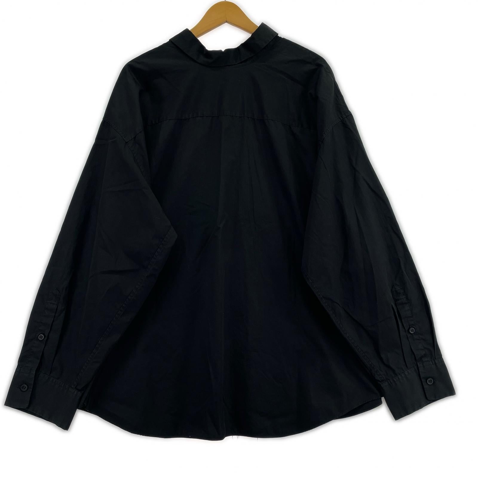 長袖シャツ ASYMMETRY BROAD CLOTH SHIRT 44 ブラック ブラック