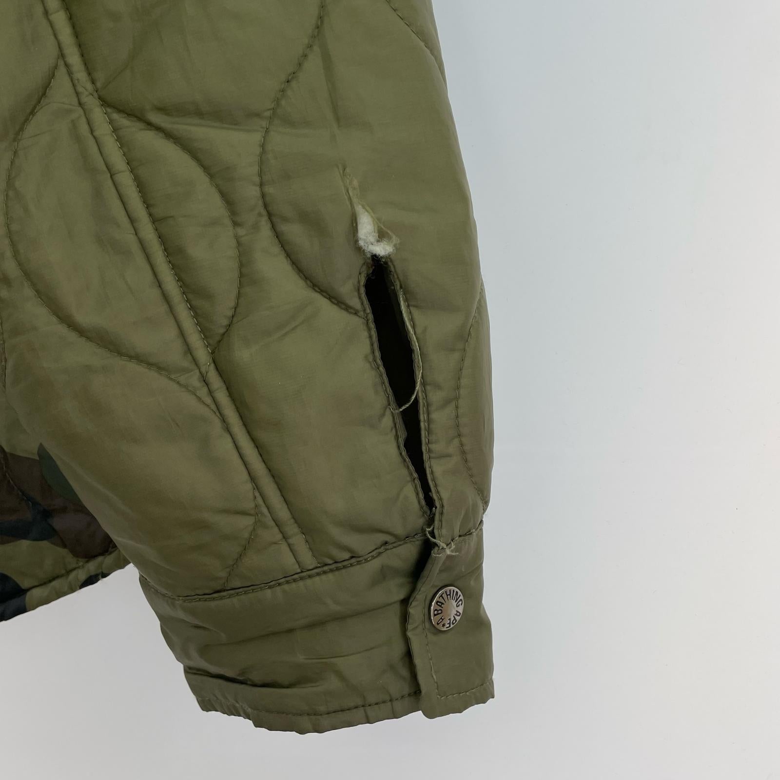 ジャケット APE CAMO DOWN SHIRT JACKET XXL カーキ