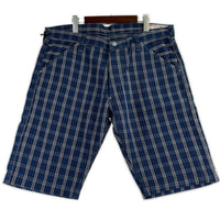 ショートパンツ YAMANE Lot.7550 チェックショーツ W40 ネイビー 40 ブルー