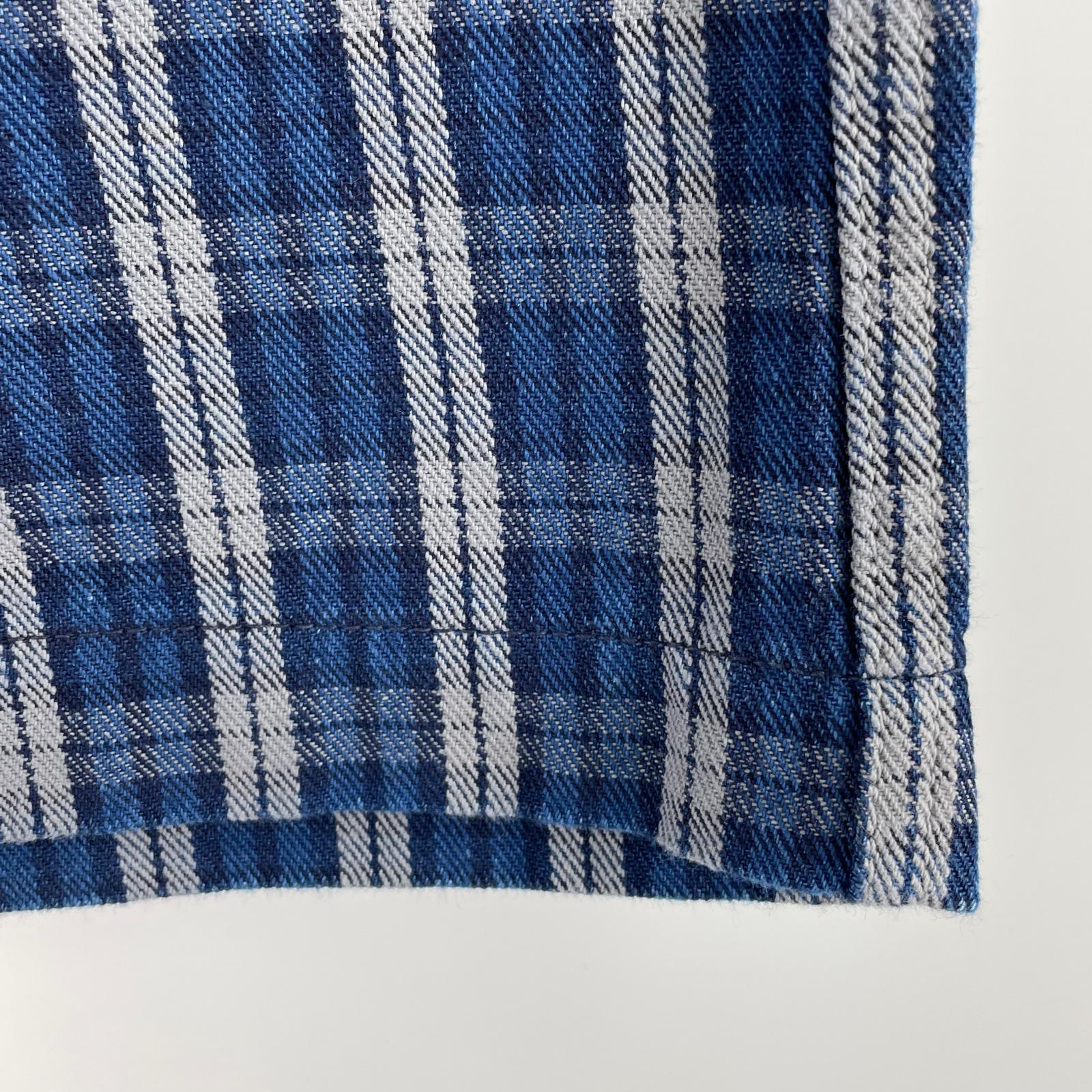 ショートパンツ YAMANE Lot.7550 チェックショーツ W40 ネイビー 40 ブルー