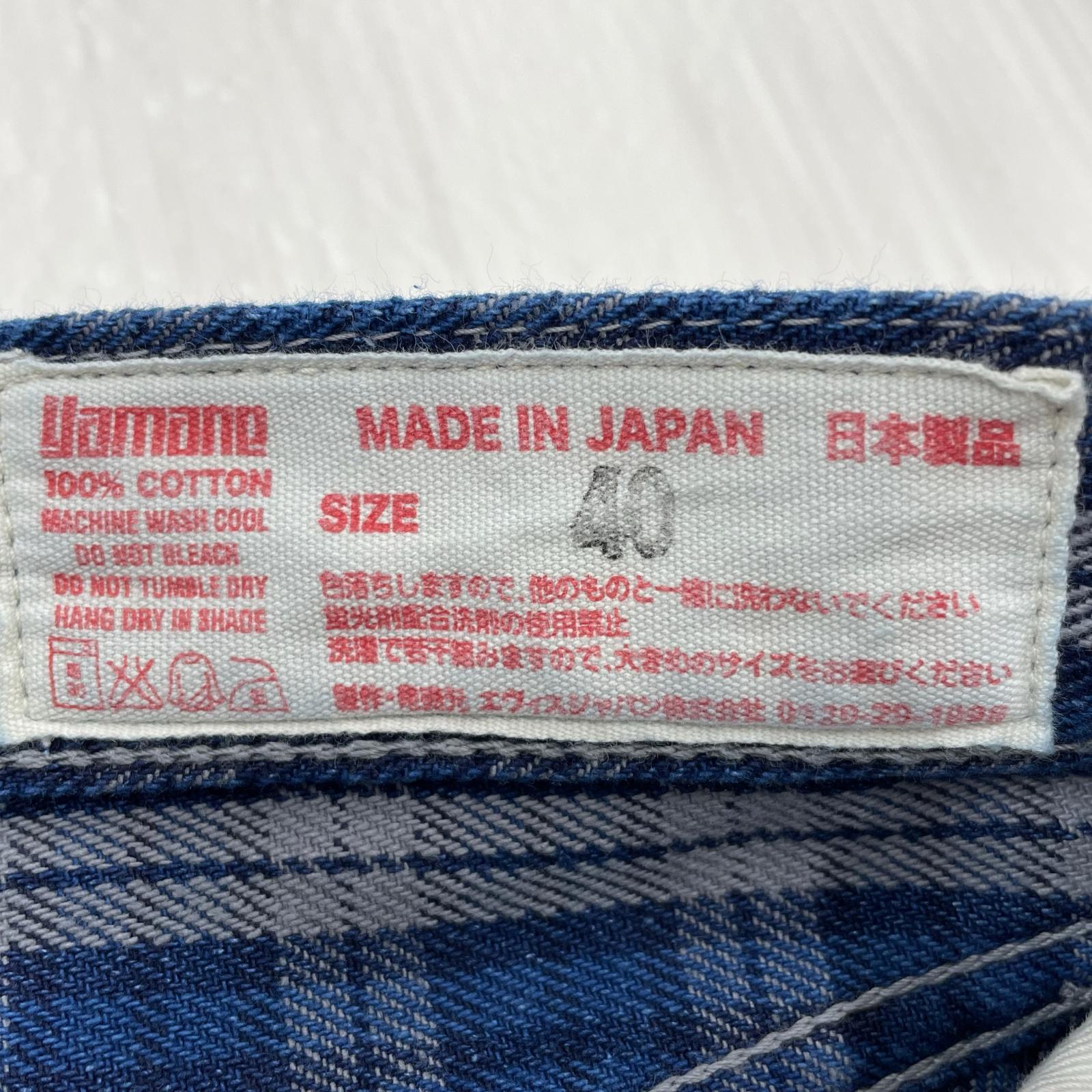 ショートパンツ YAMANE Lot.7550 チェックショーツ W40 ネイビー 40 ブルー