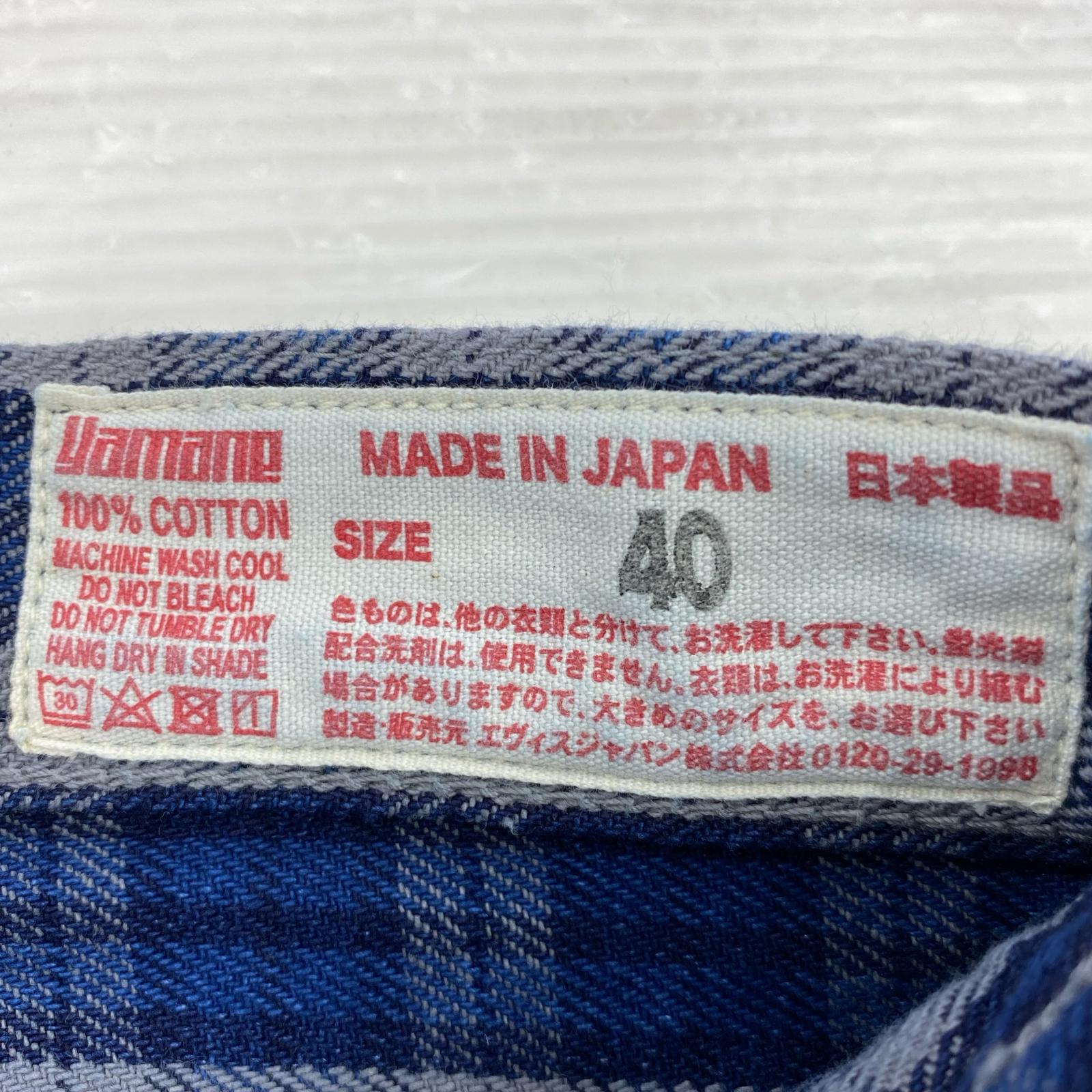 ショートパンツ YAMANE Lot.7550 チェックショーツ W40 ネイビー 40 ブルー