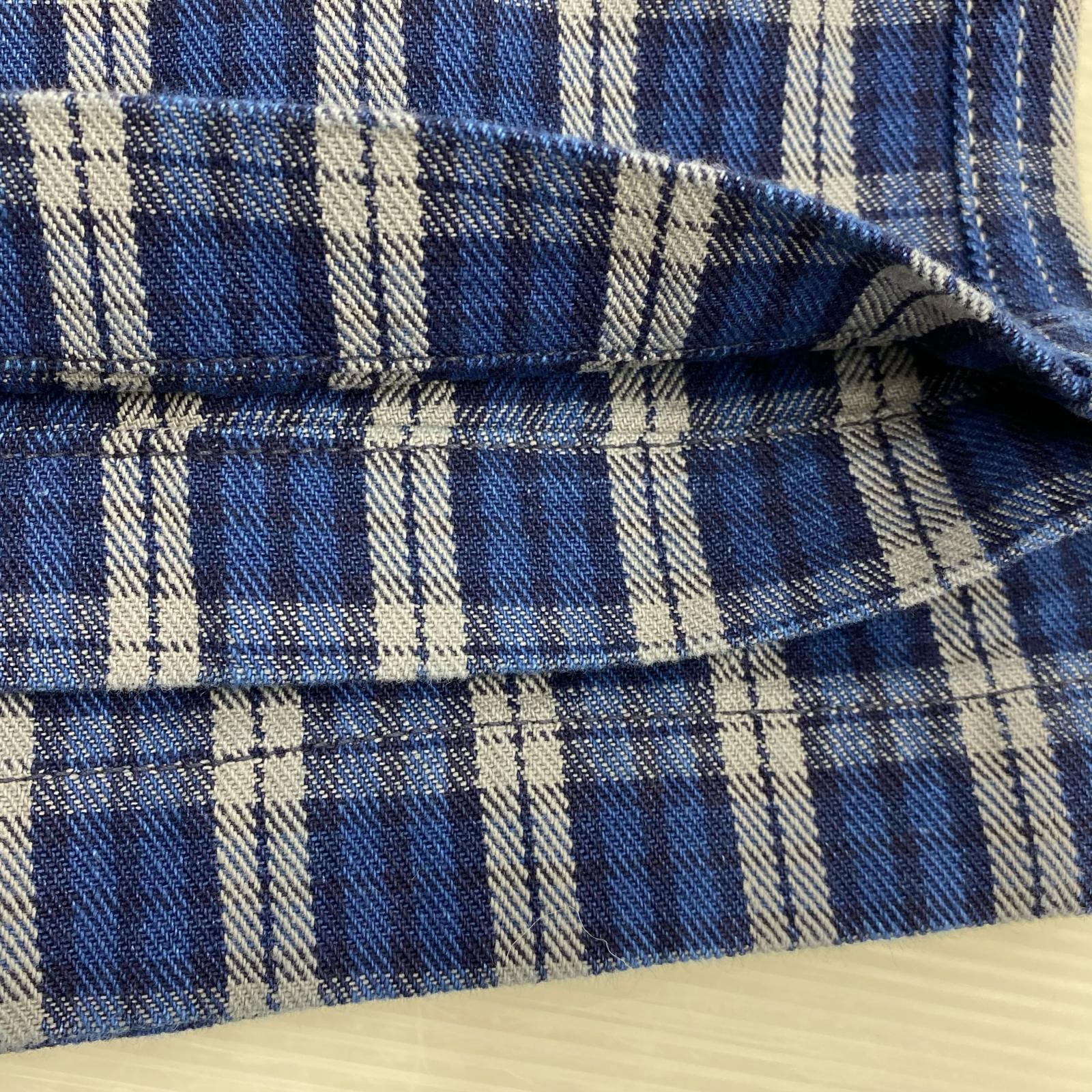ショートパンツ YAMANE Lot.7550 チェックショーツ W40 ネイビー 40 ブルー